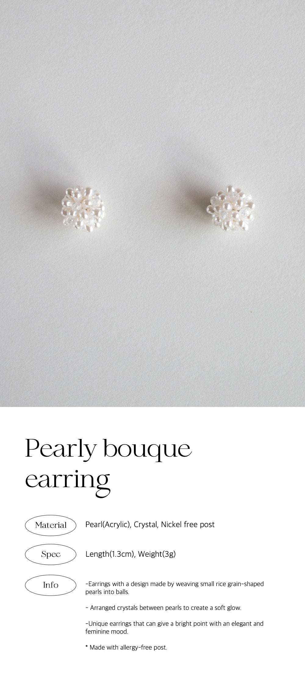 Pearly bouquet earring