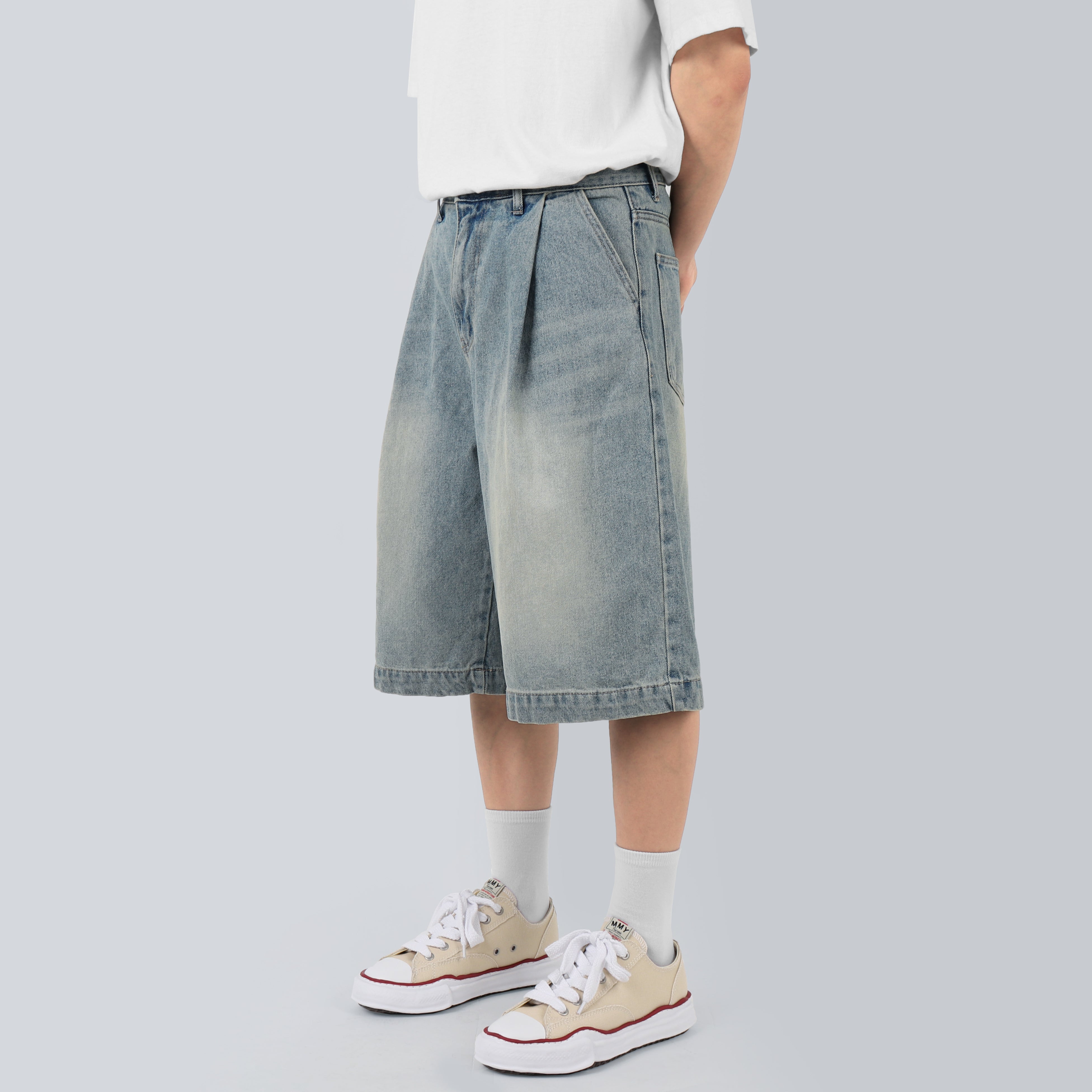 Flow Denim Half Pants