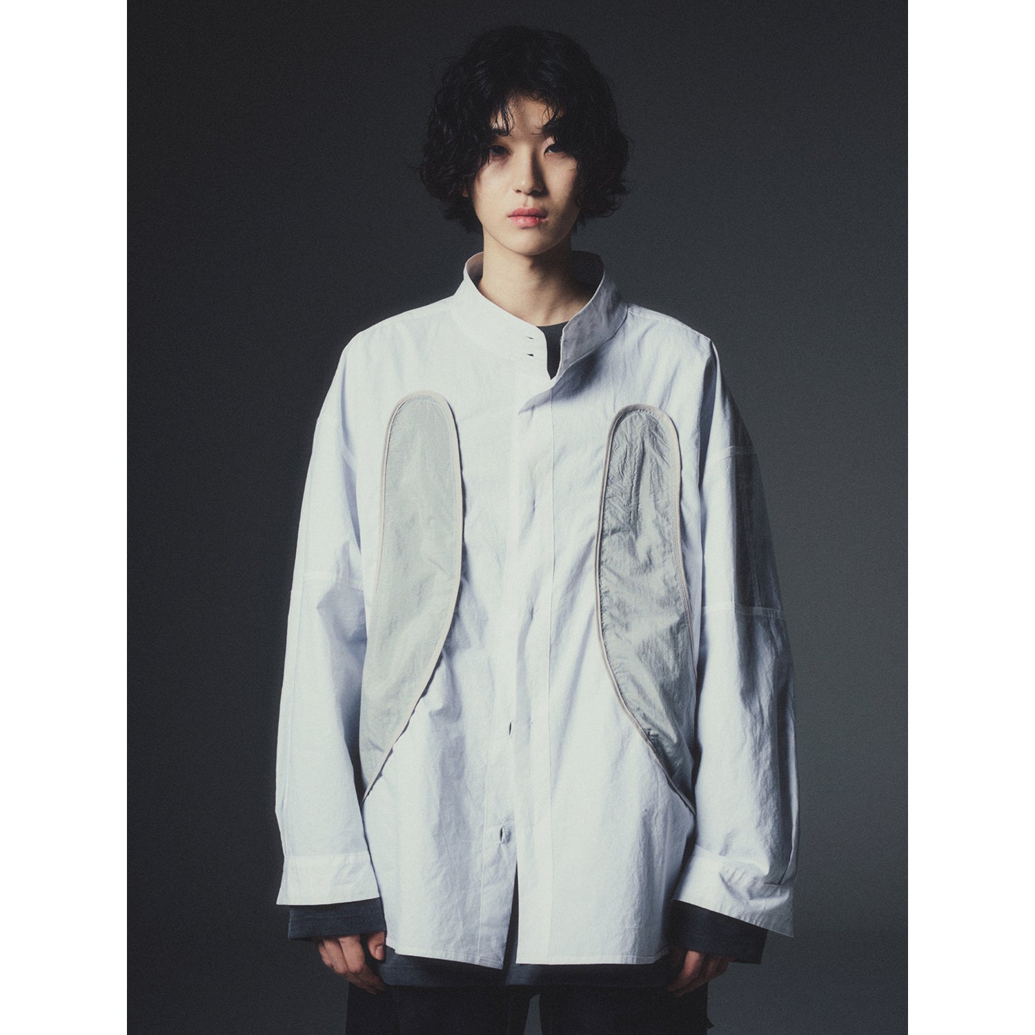 REXION CURVED ZIP-OVER SHIRT_WH