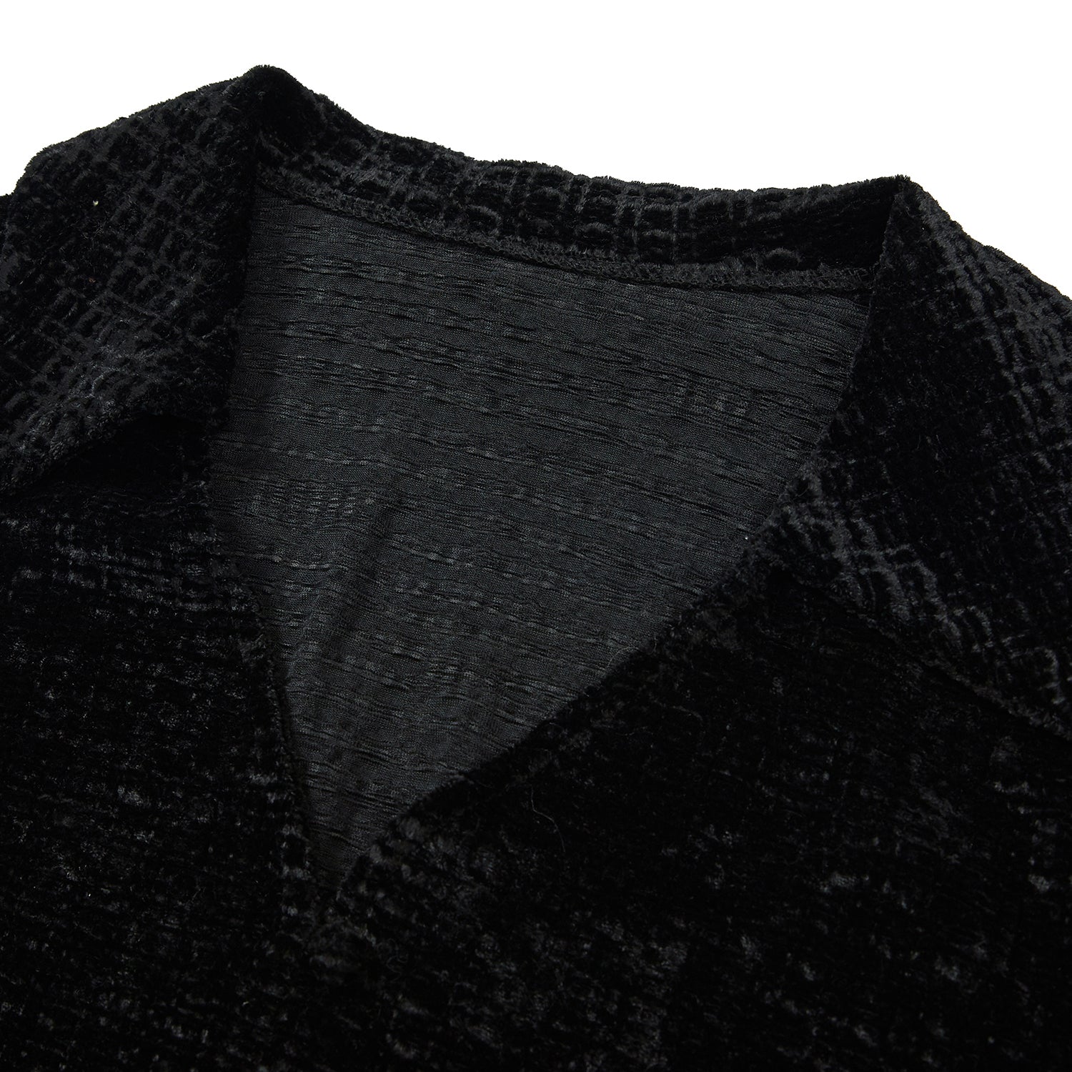 ビンテージベルベットカラーカーディガン / Vintage Velvet Collar Cardigan [BLACK]