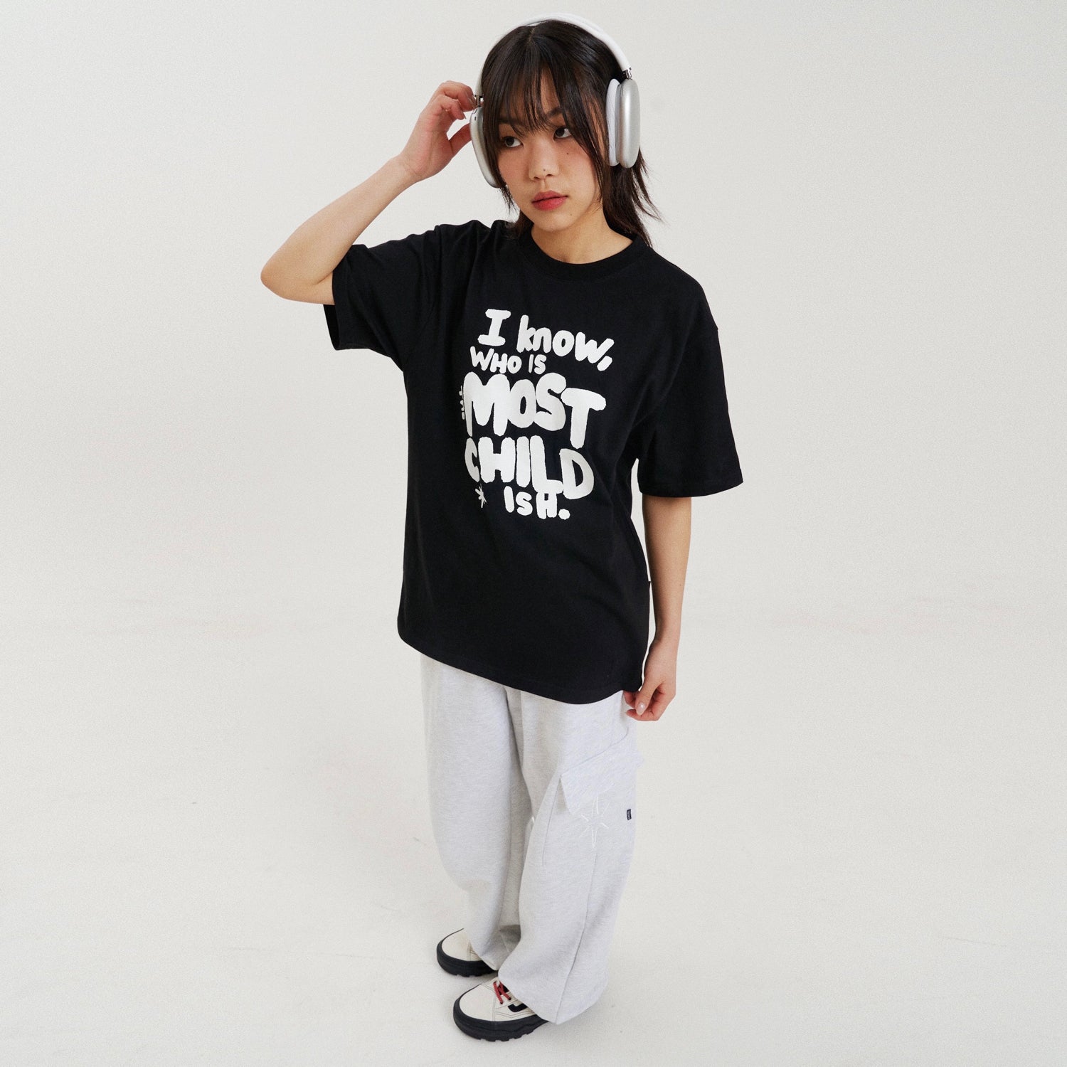 TYPO BOXY TEE BLACK