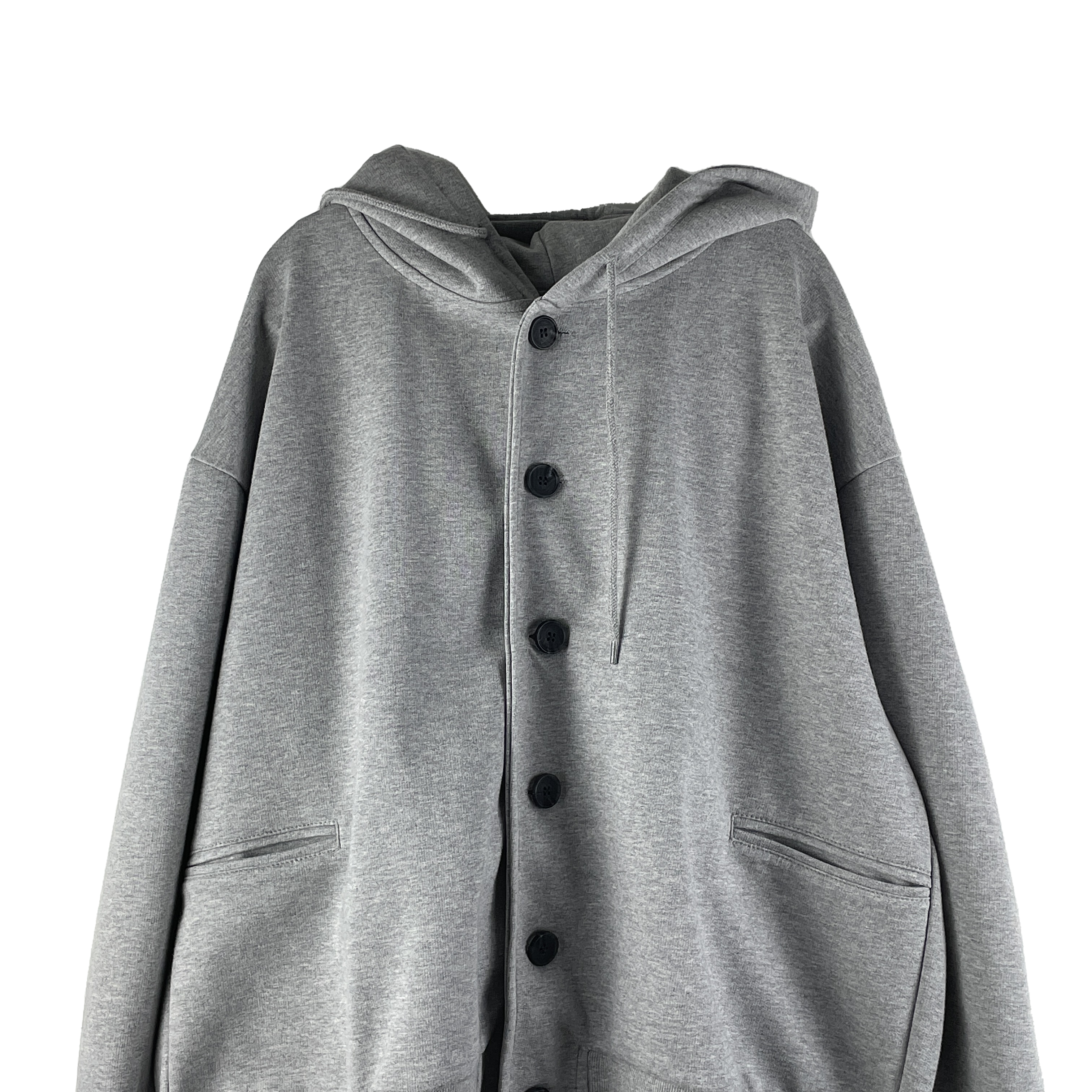 Button cotton hooded jacket