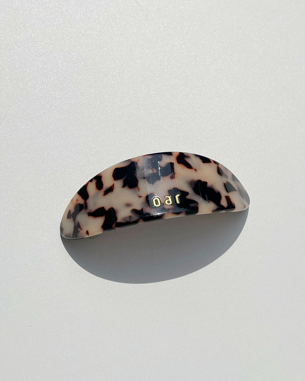 oar Classic Big Marble Barrette [Beige leopard]