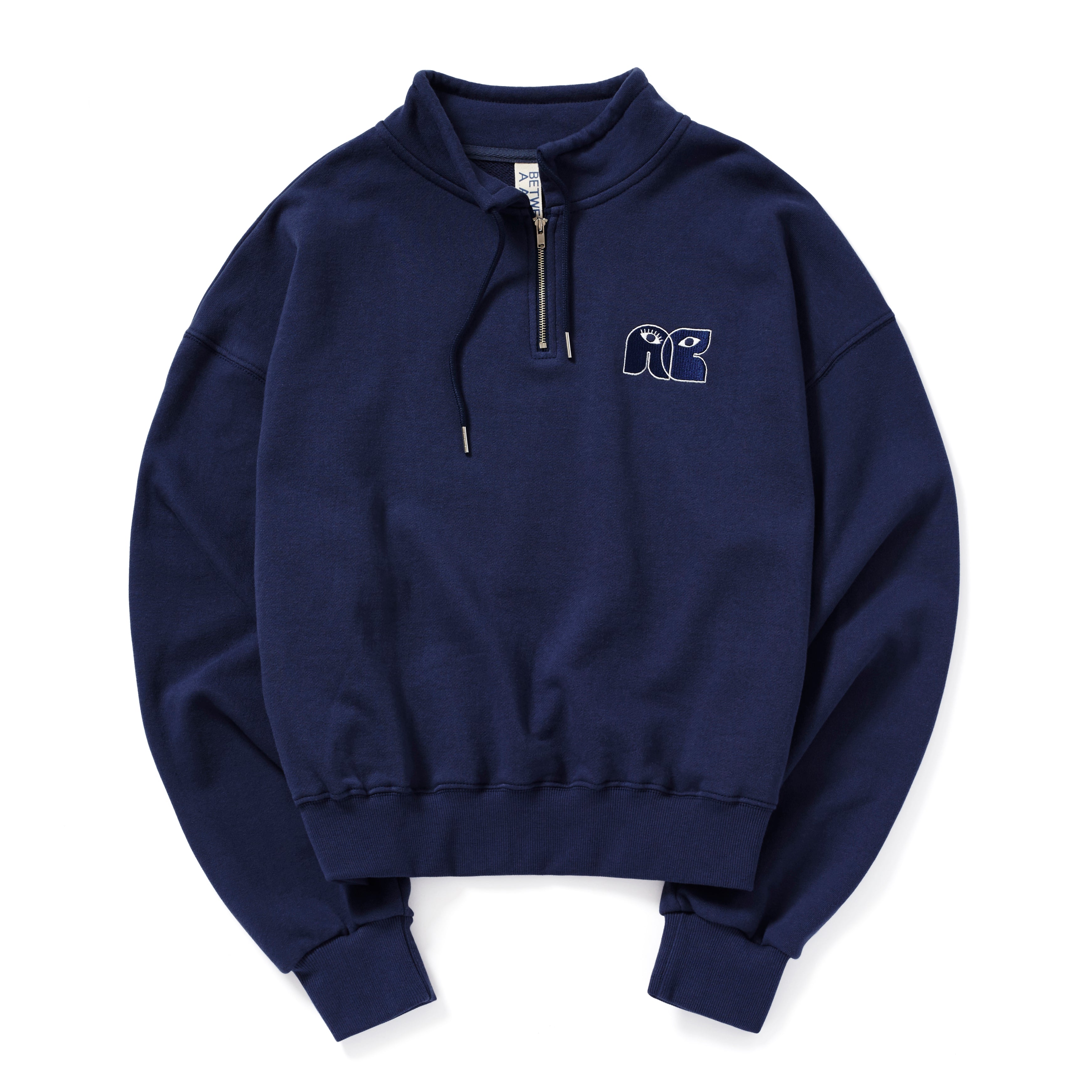 HIGH NECK STRING SWEATSHIRT_NAVY