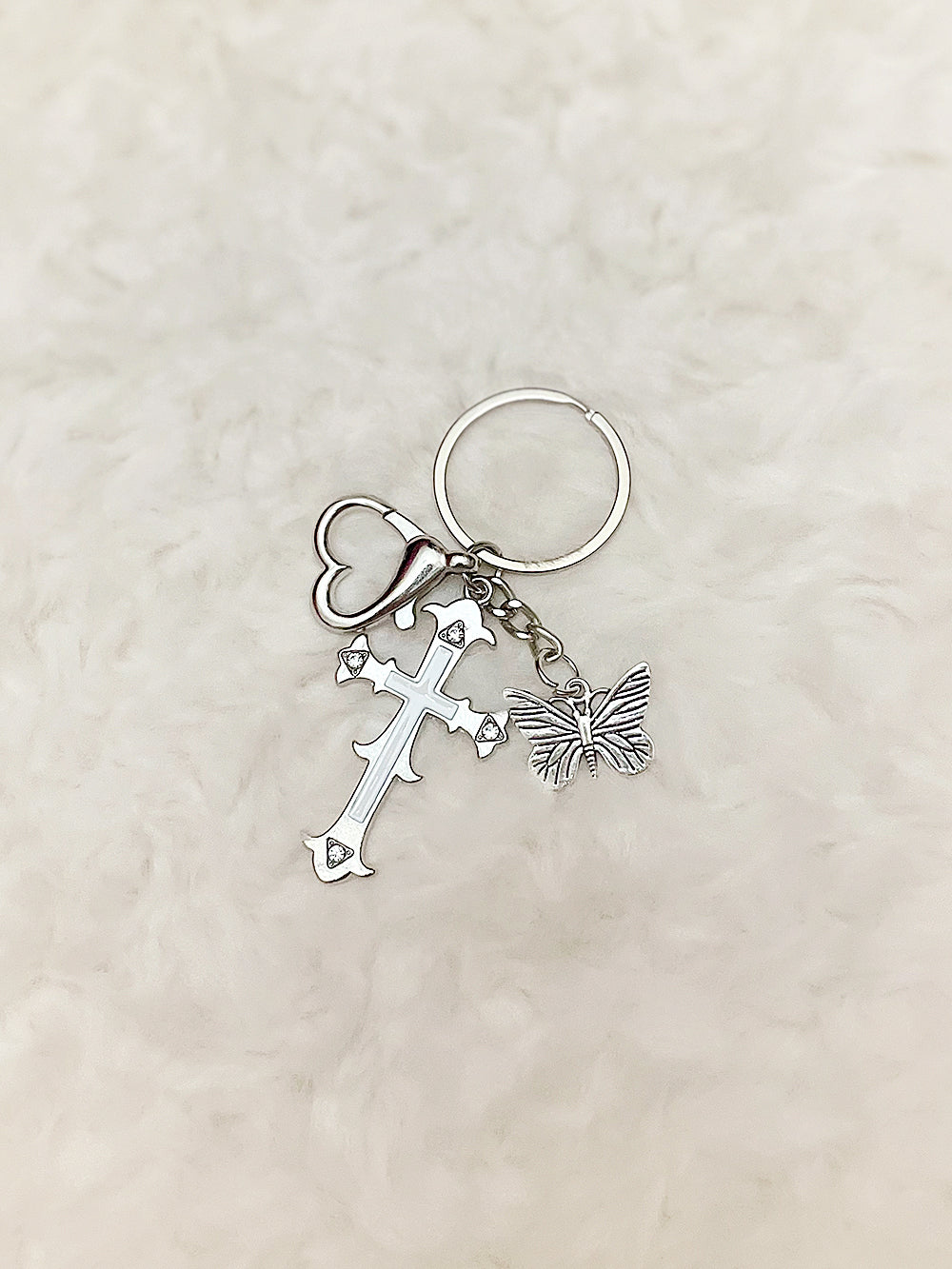 Dahlia Cross Rock Key Ring (2color)