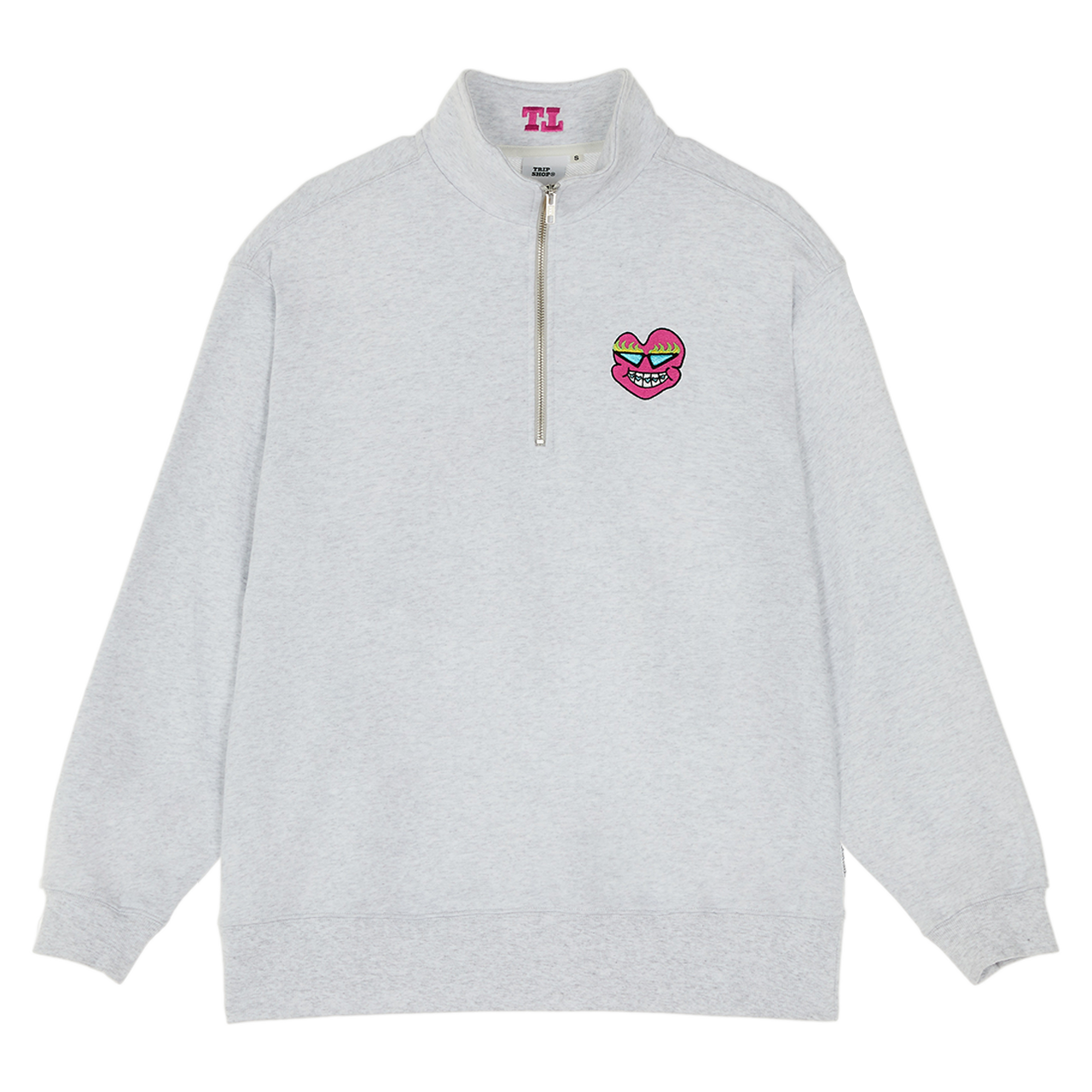 PINK MUCKBO ZIP PULLOVER (Z21112FW) - GREY