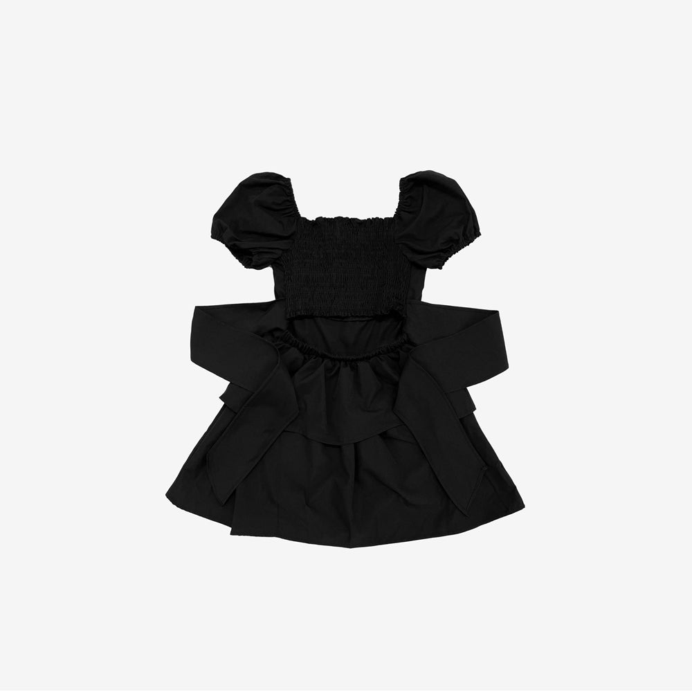 Webit Shirring Puff Dress