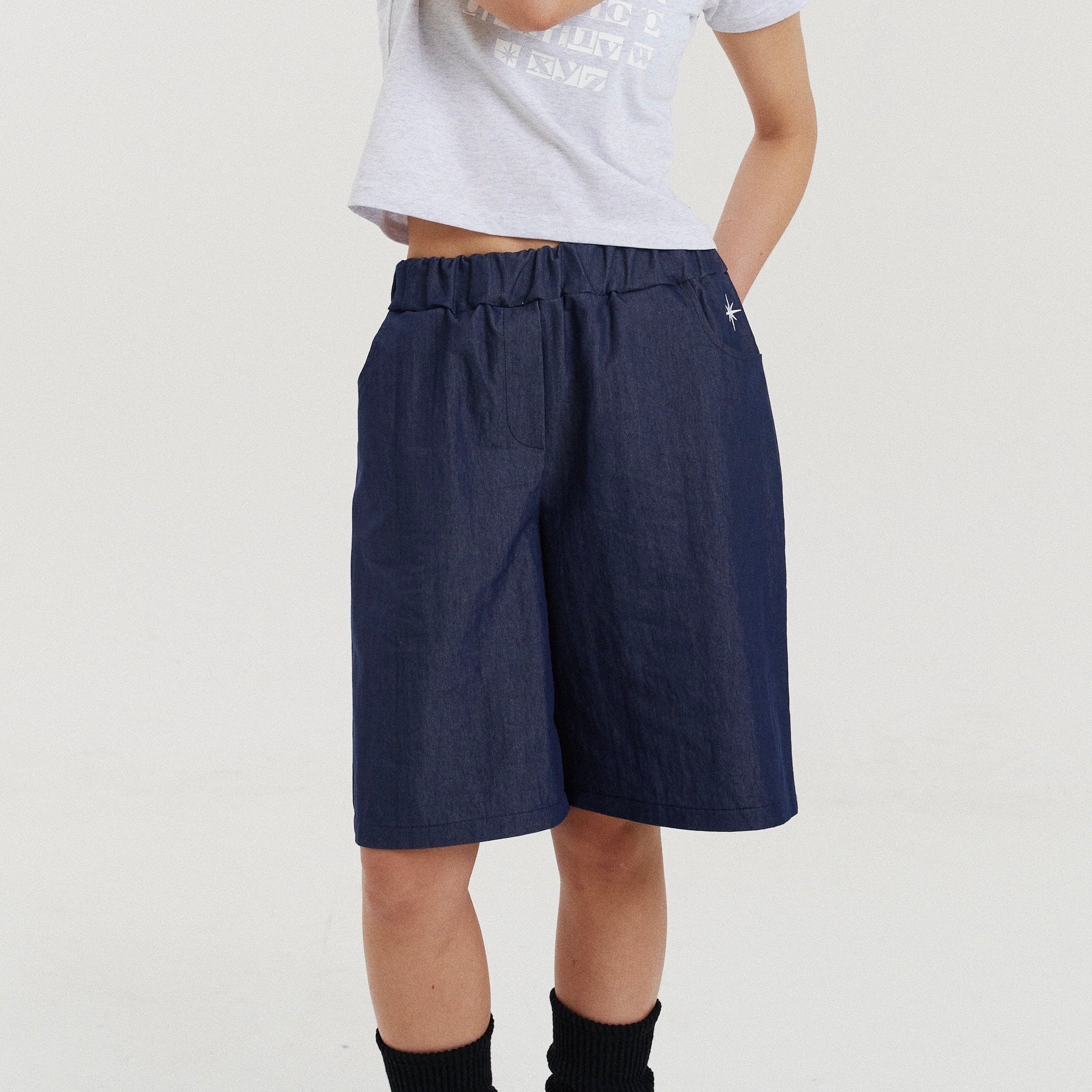 FAVICON BERMUDA PANTS DENIM