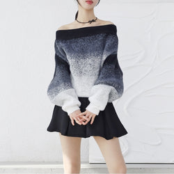 off-shoulder knitwear