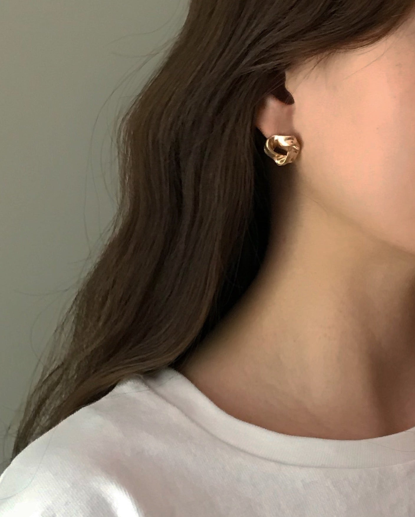 Round Twist Earrings  [Gold]