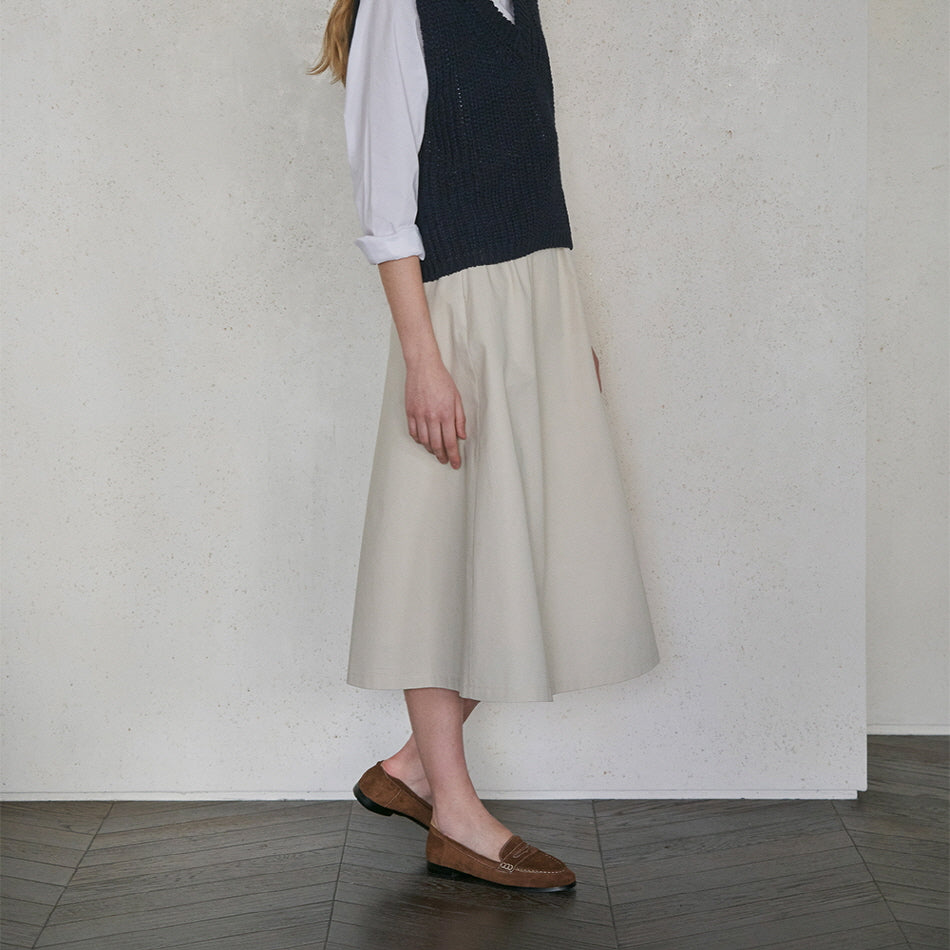 Cotton shirring skirt