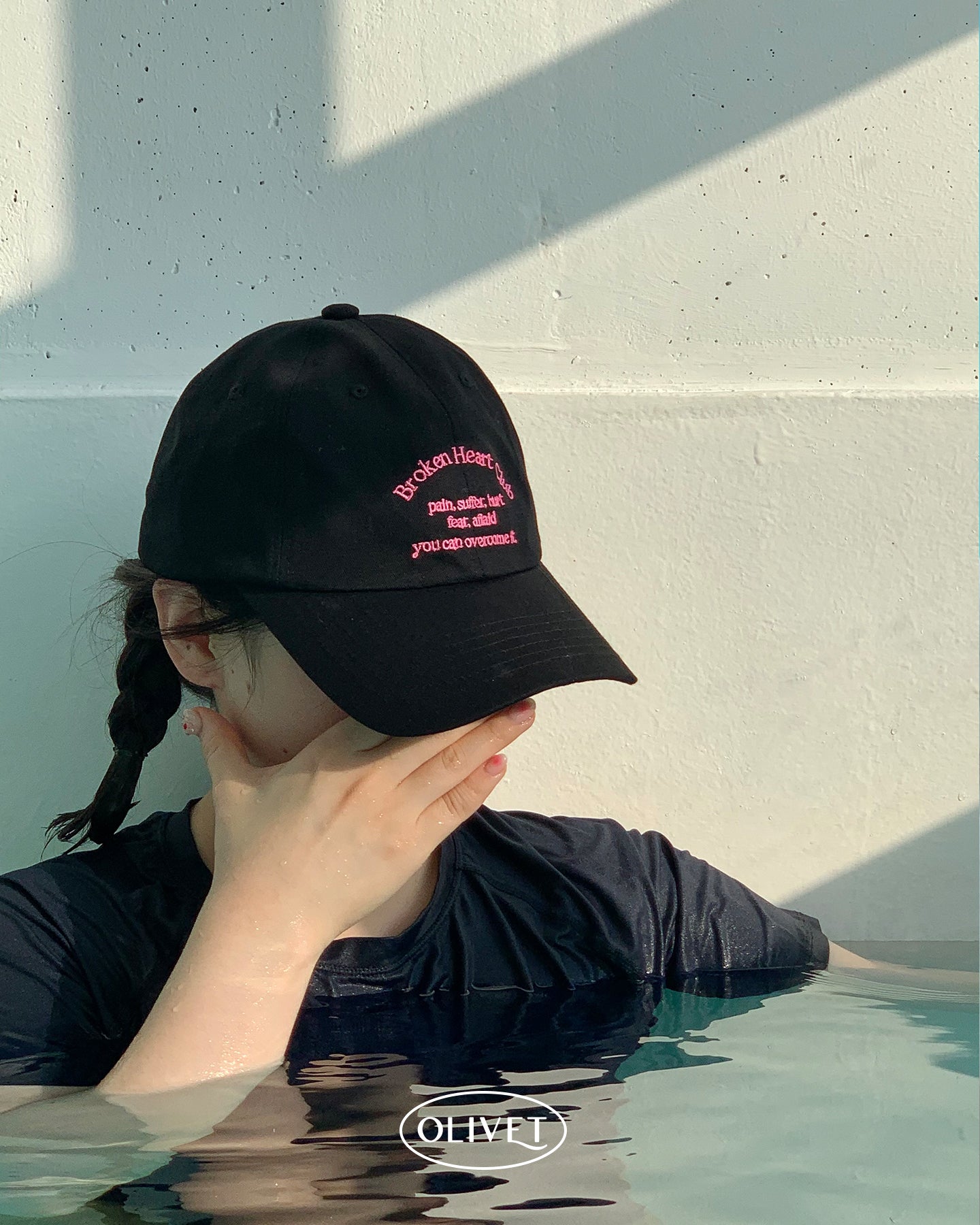 broken heart club ball cap (black)