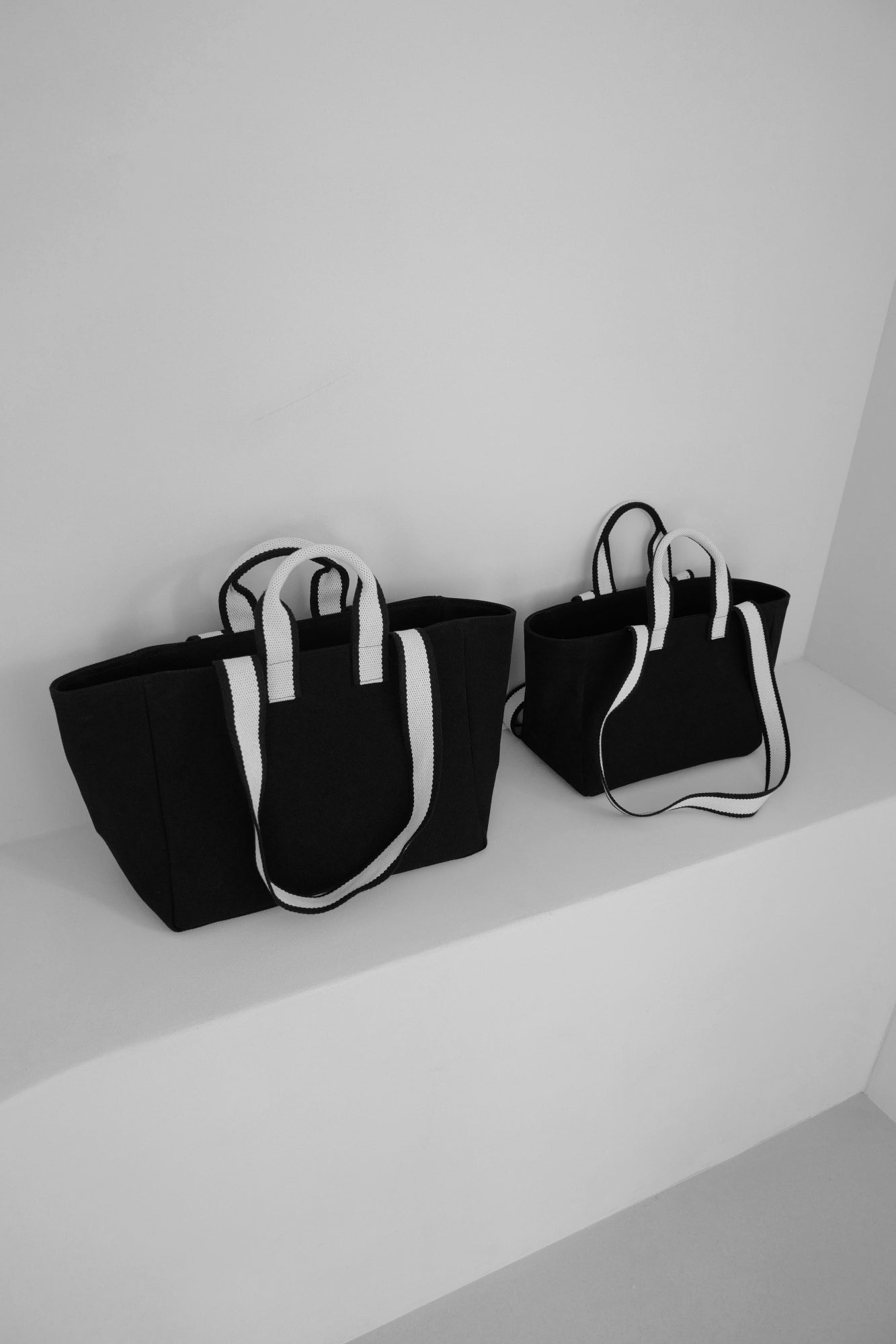 Mini Two-tone Strap Bag (Black)