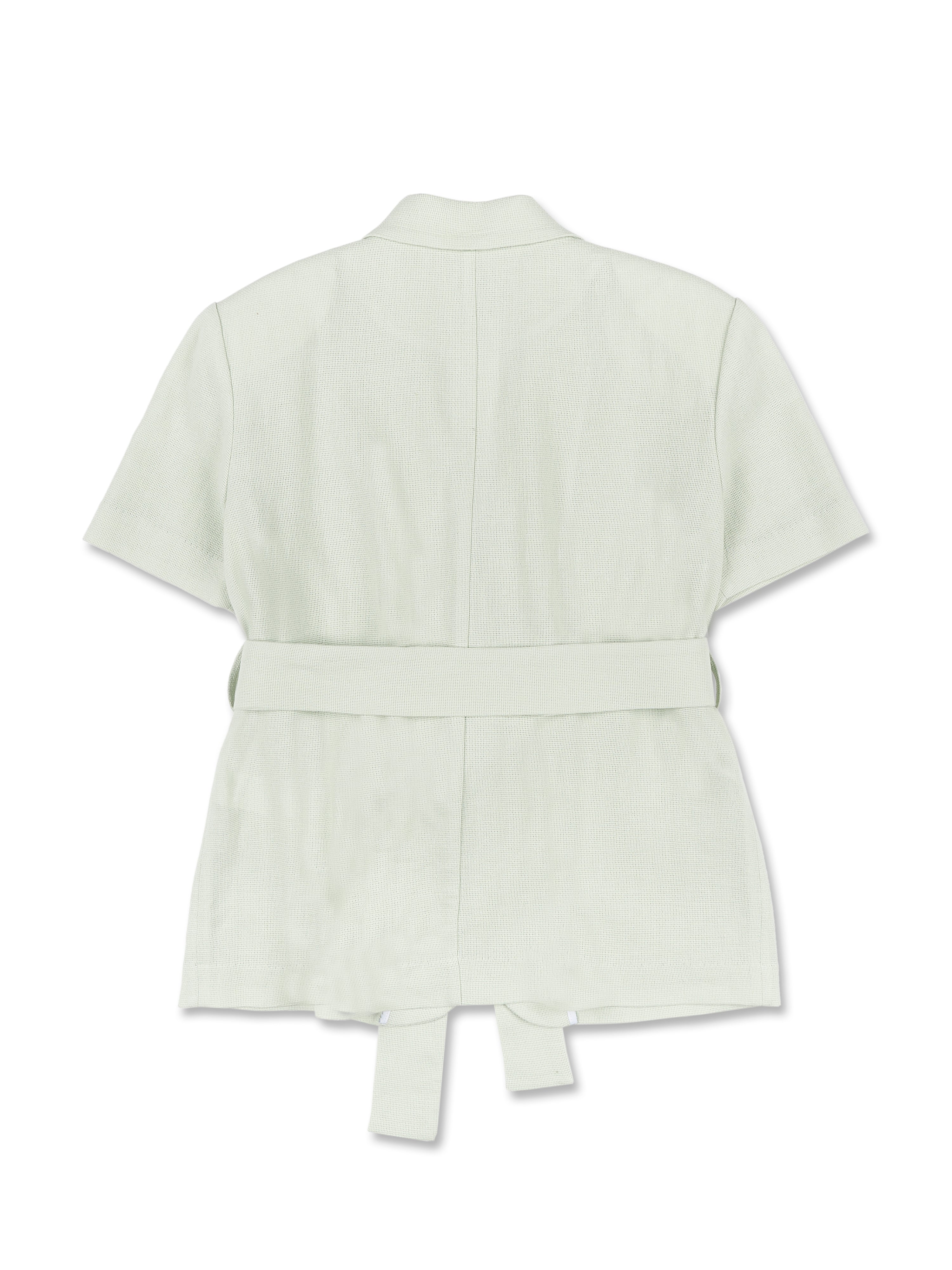 [BREEZE] Half Sleeve Linen Jacket_MINT (CTD1)