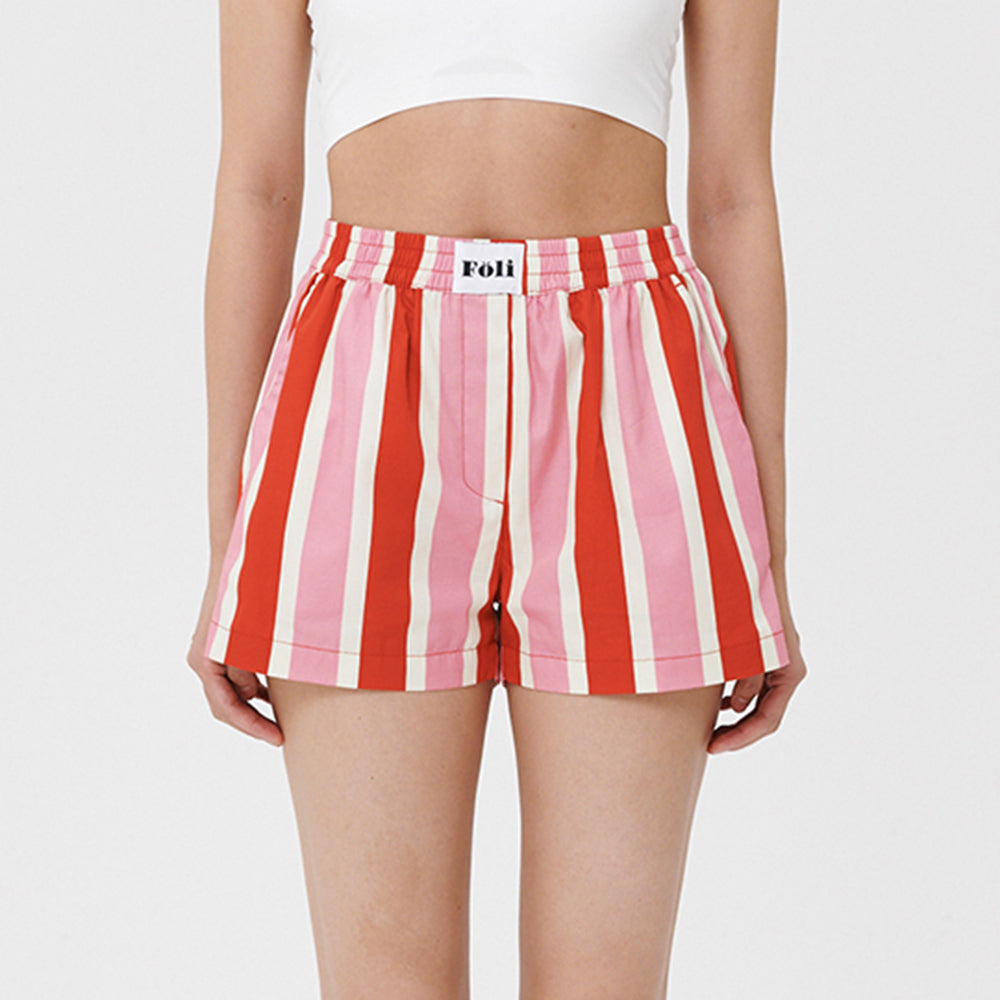 (W) Delightful Red Stripe PJ Shorts