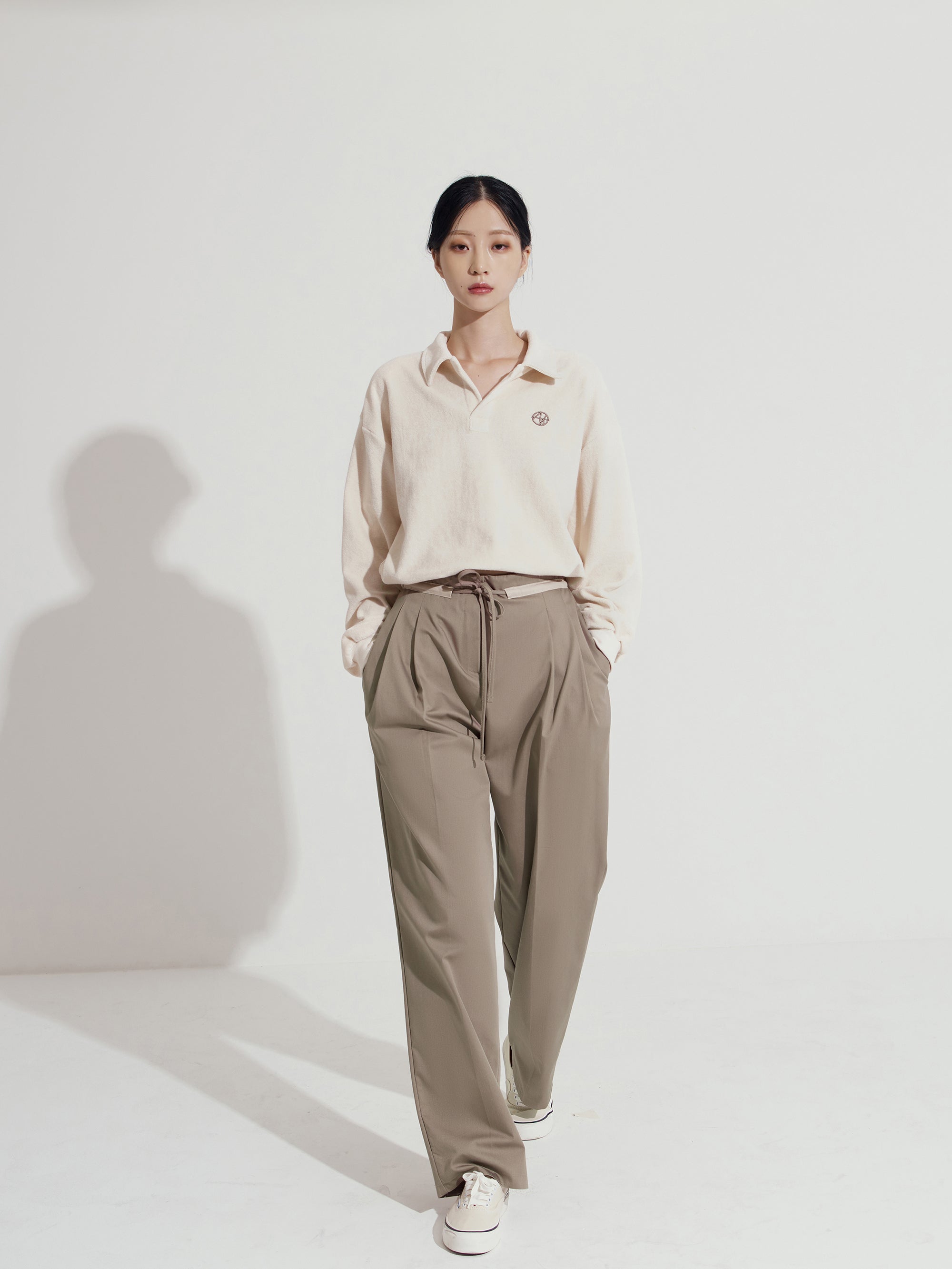 STRING LINE PANTS - BEIGE