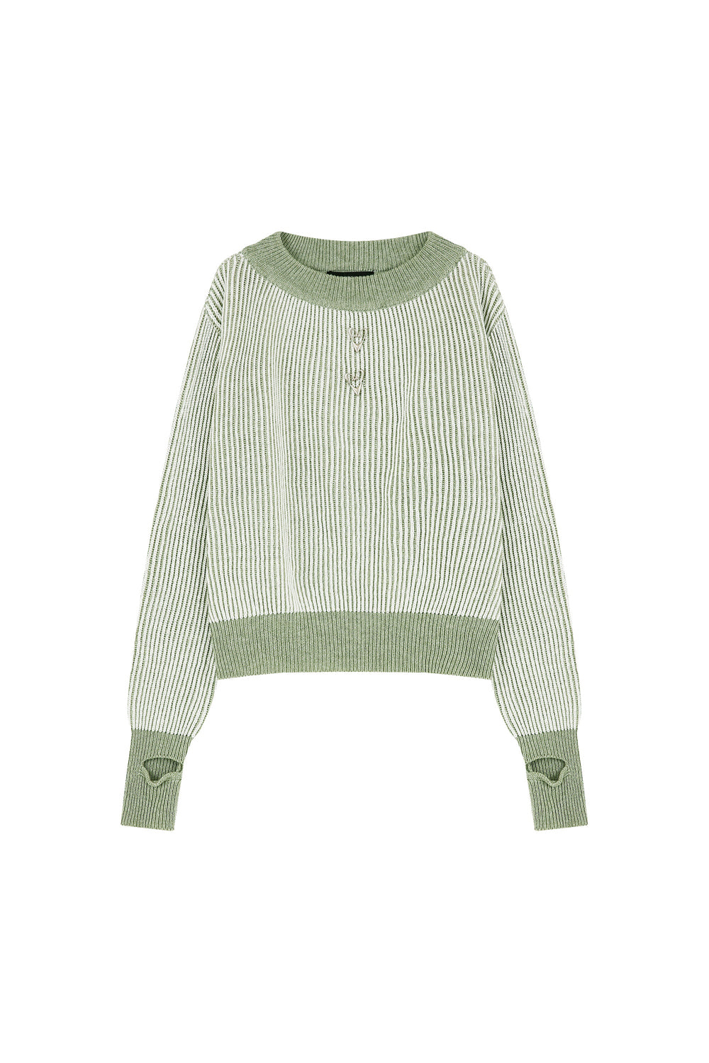 Melange Rib Knit Top _ Ivory