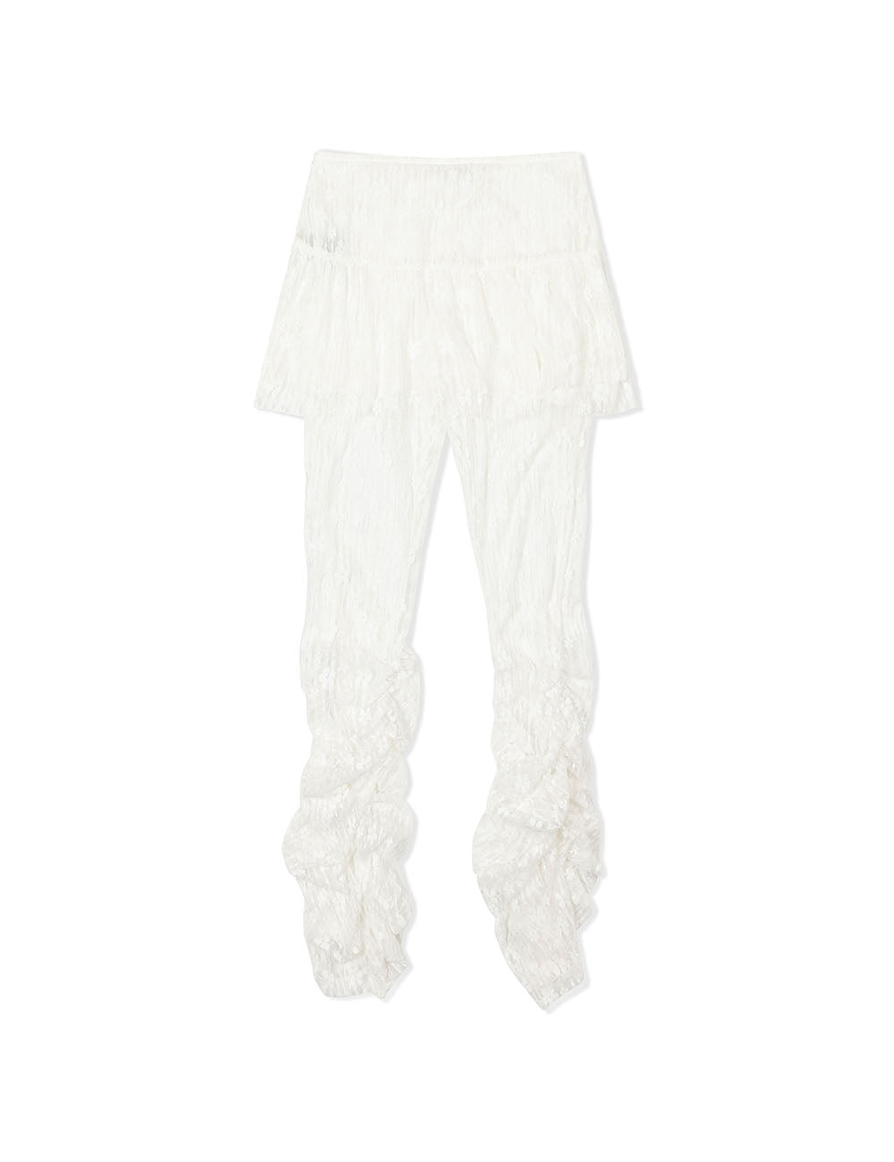 LACE FRILL SKIRT PANTS(WHITE)