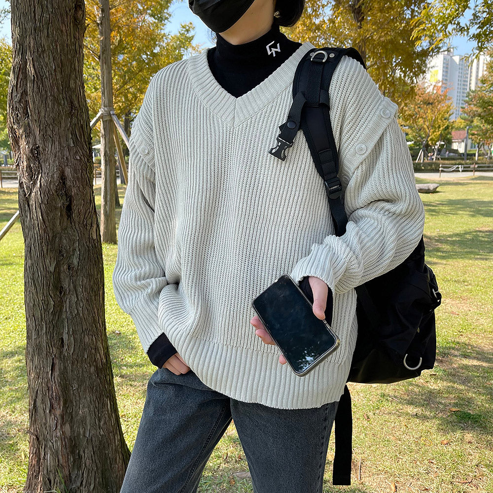 [MADE] CN Half-Neck Embroidered Warmer Tee (2 colors)