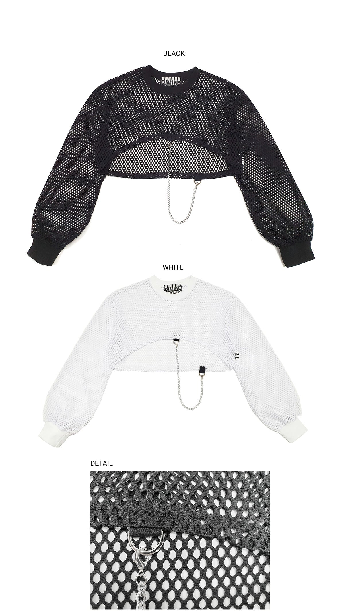 TOP(9368) Mesh Cross Crop Sweatshirt