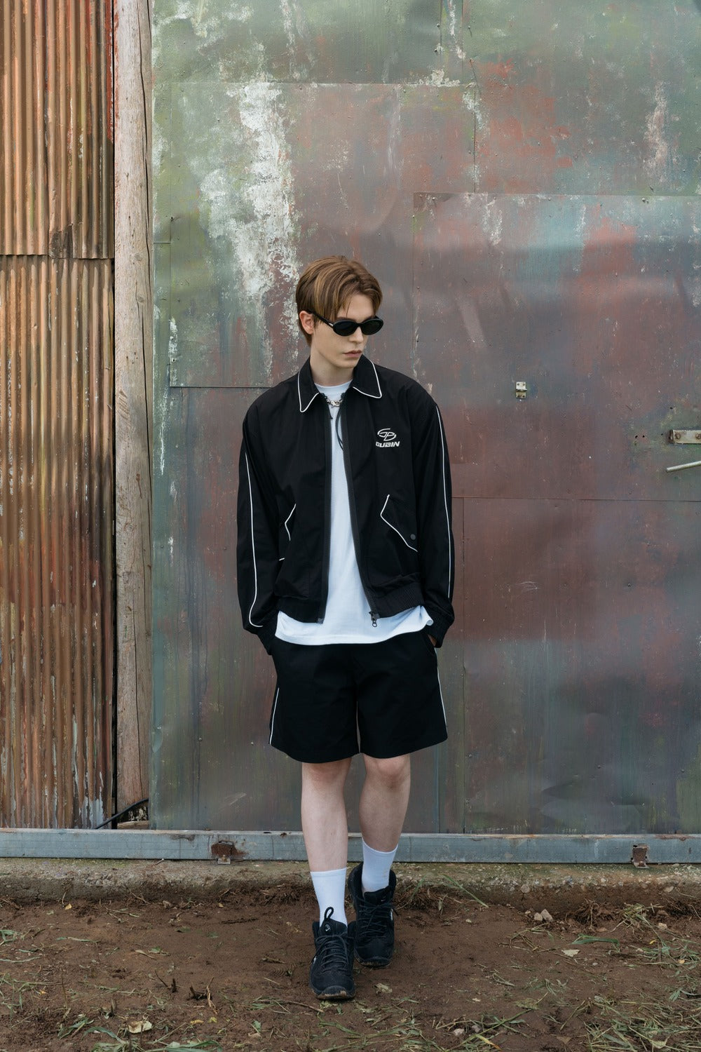 PIPING BLOUSON SET - OUTER (BLACK)