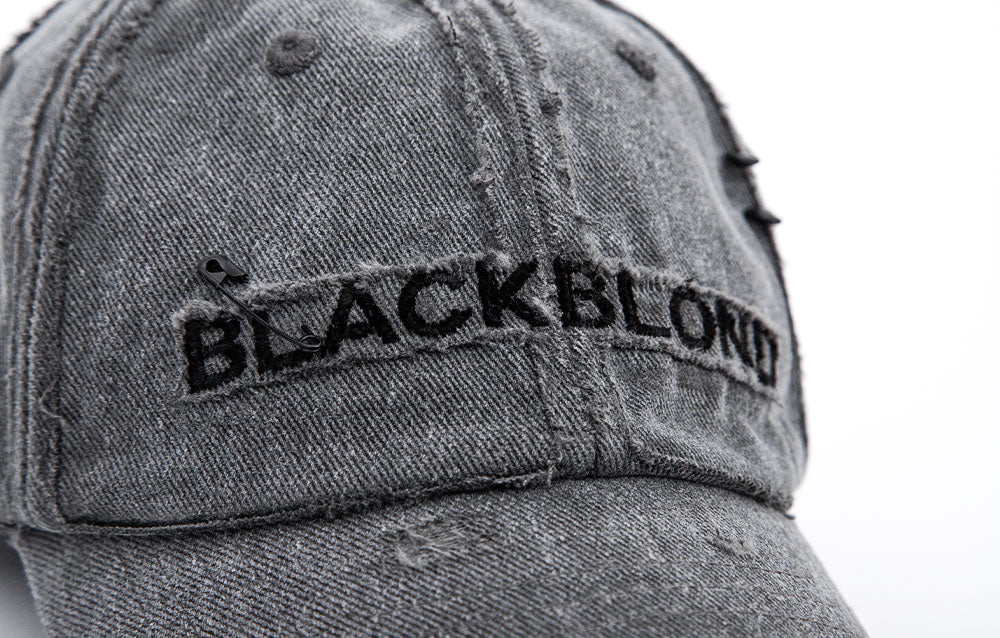 BBD Cross Damage Custom Denim Cap (Dark Gray)