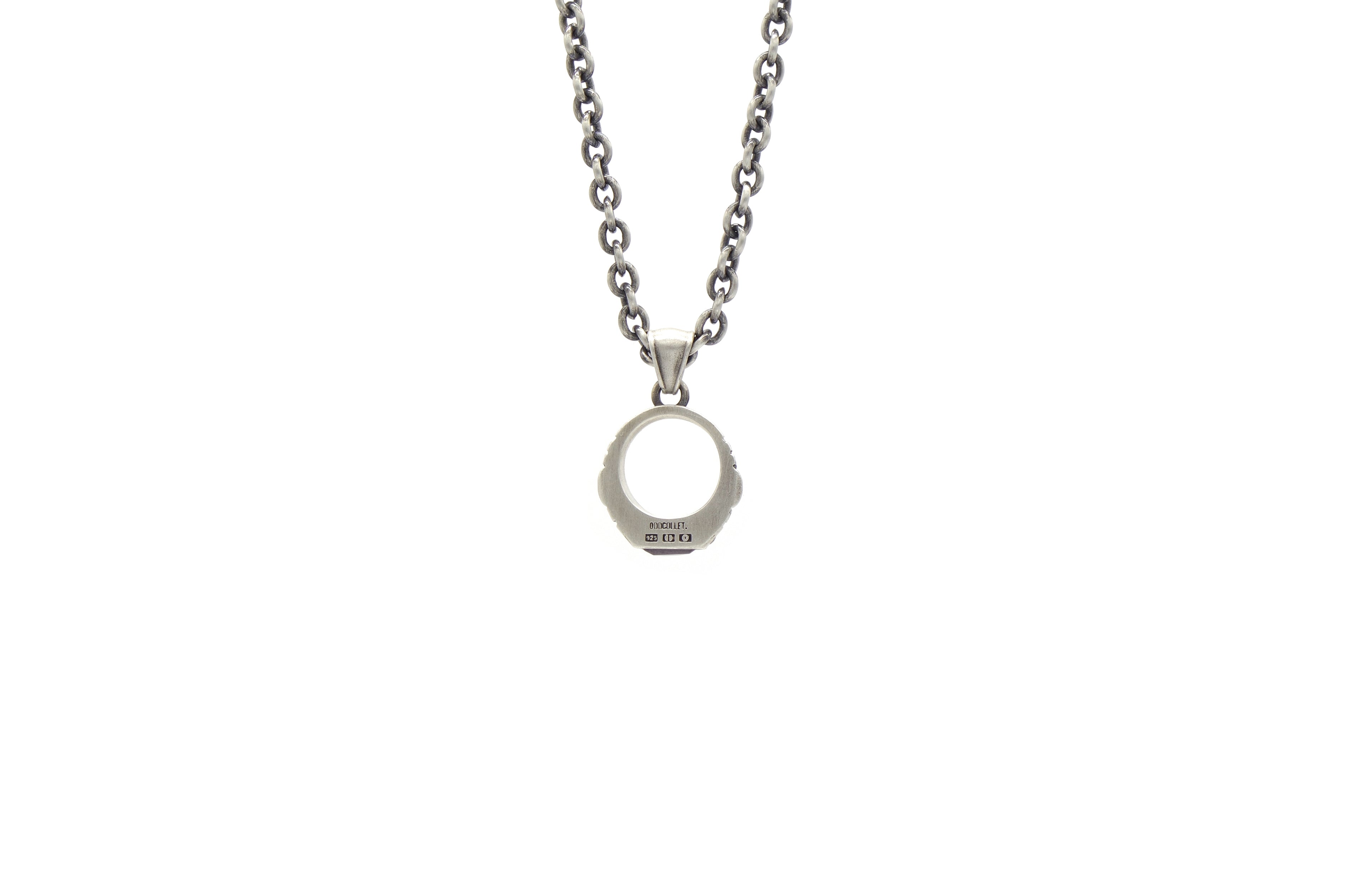 Eye officer ring necklace (red)