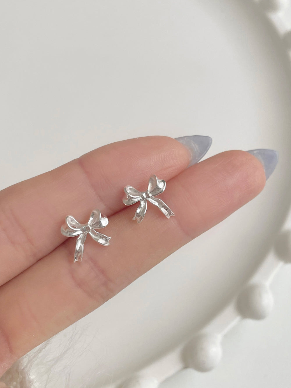 [silver 925] lovely ribbon earrings