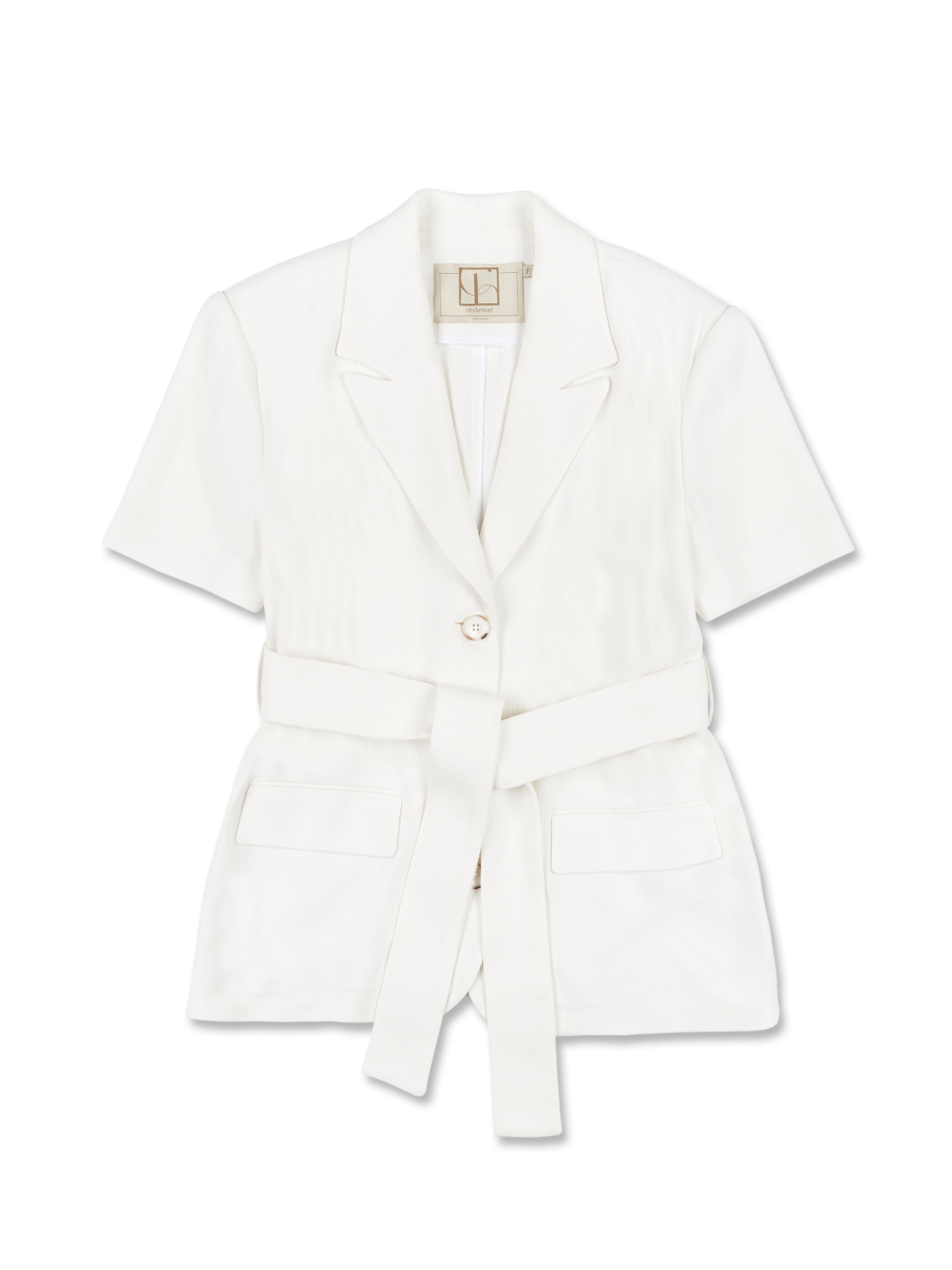 [BREEZE] Half Sleeve Linen Jacket_WHITE (CTD1)