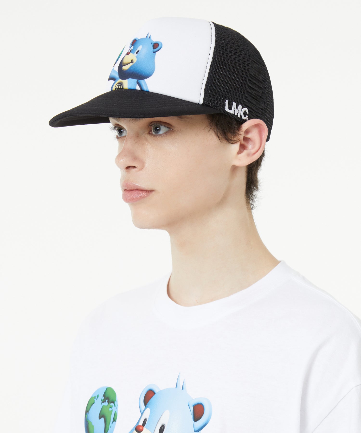 3D BEAR MESH CAP - BLACK