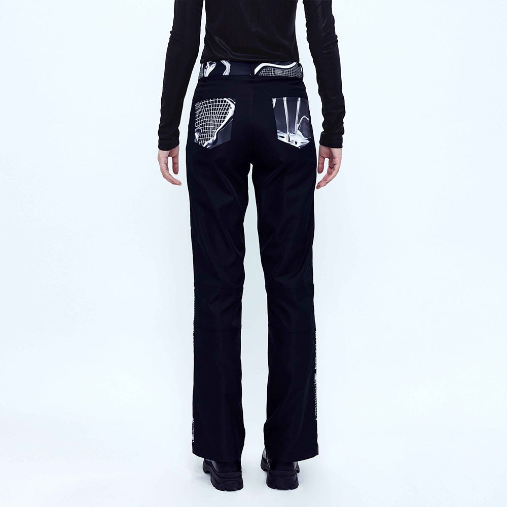 Grid Graphic Trousers _ Black