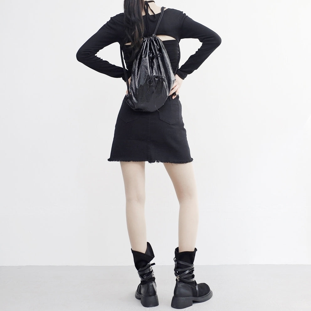 Xion Double Ribbon String Backpack