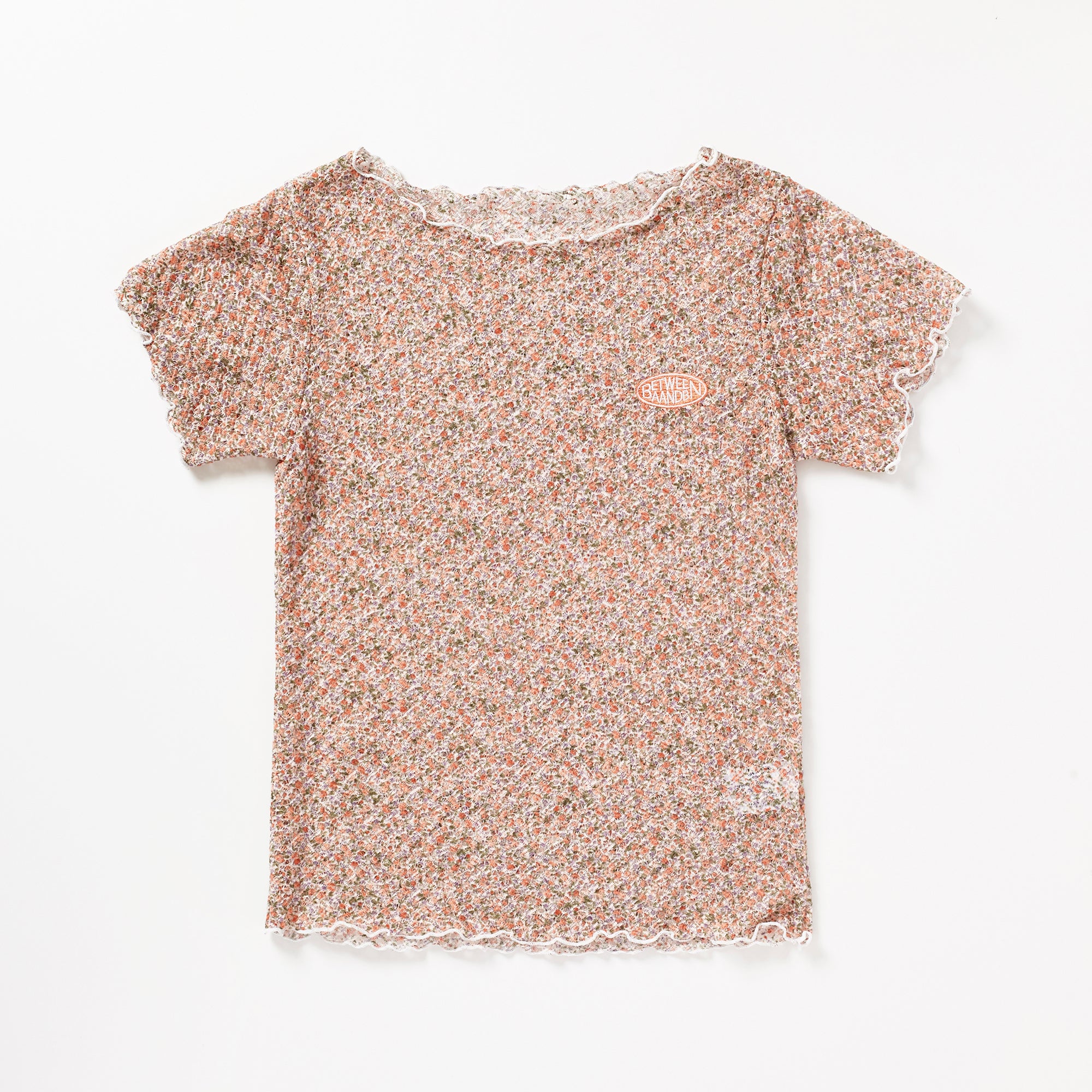 INTERLOCK STITCH LACE TOP_ORANGE