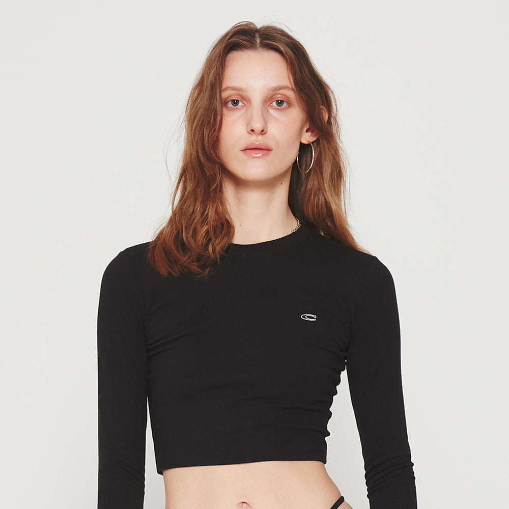 [BASICWEAR] BASIC LONG SLEEVES CROP TOP_BK