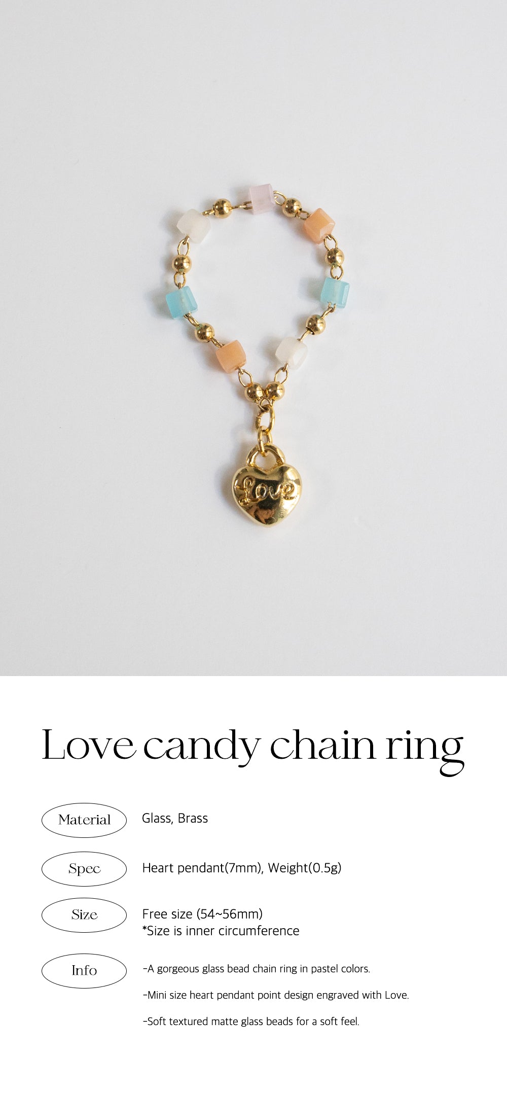 Love candy chain ring