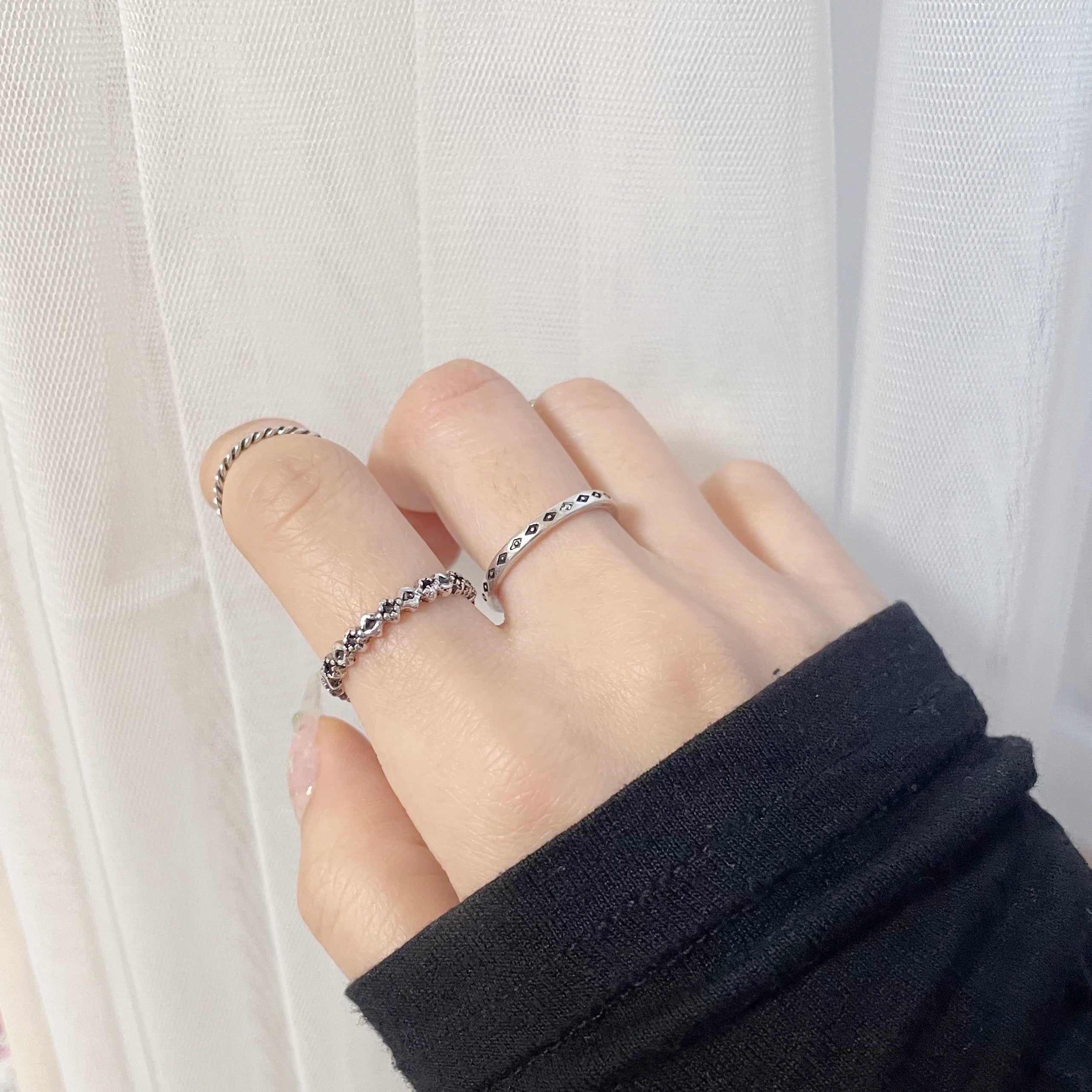 Black chain ring set (7 set)