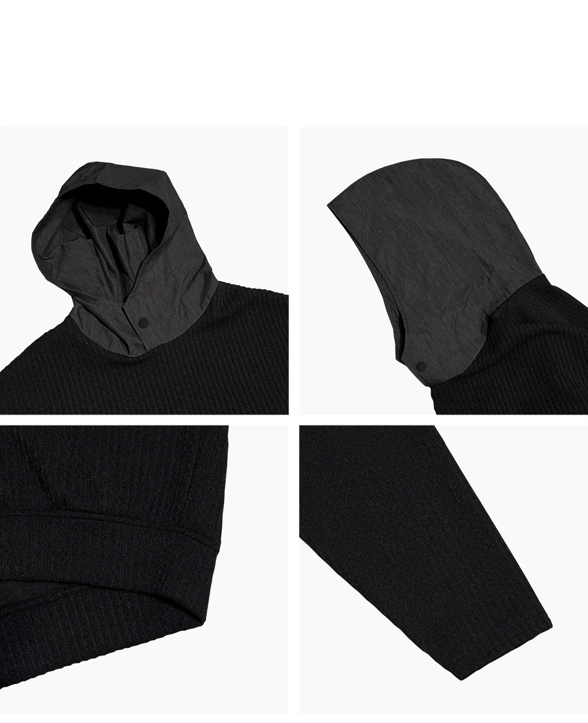 ADD HOOD KNIT BLACK