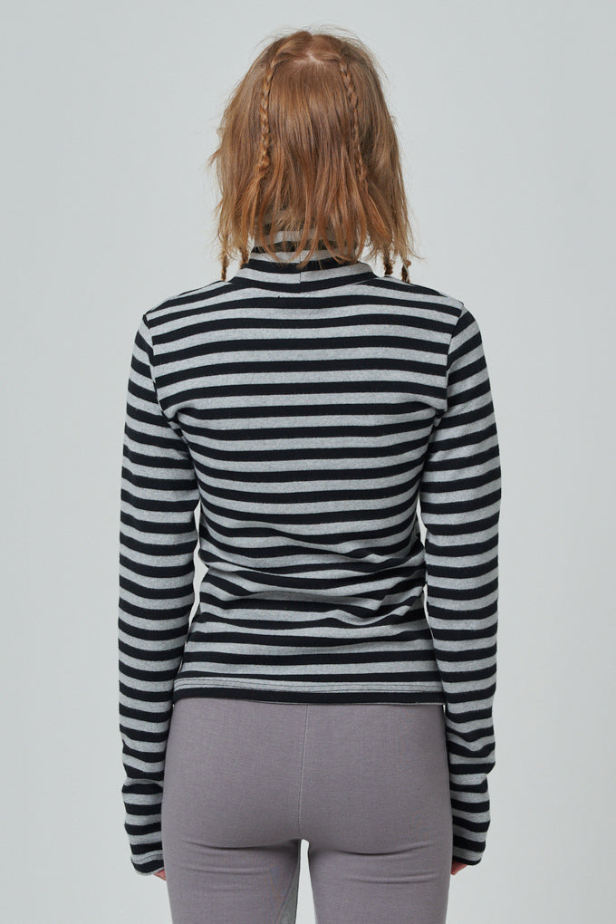 Stripe turtleneck_black