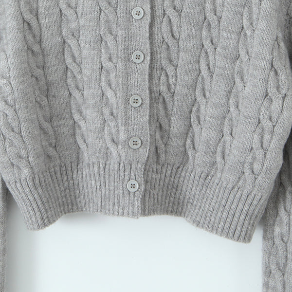 Note twist crop knit cardigan