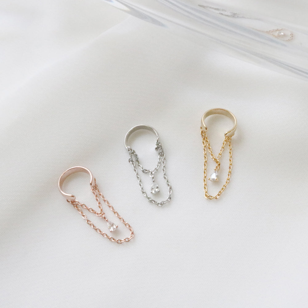 Bell chain ear cuff / 3 color 