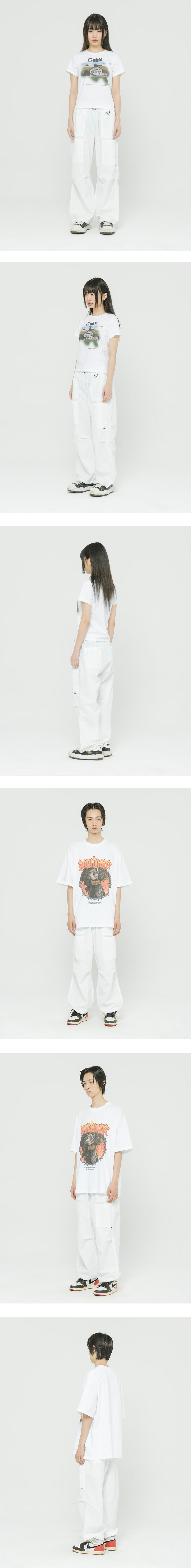 Double Pocket Wide Pants White