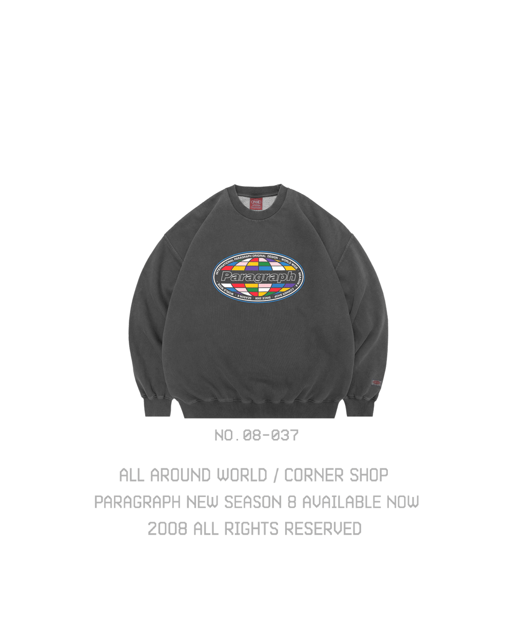 マルチカラーワールドロゴウォッシュスウェットシャツ / 【PARAGRAPH パラグラフ】MULTICOLOR WORLD LOGO WASH SWEAT 送料込 - WooStore