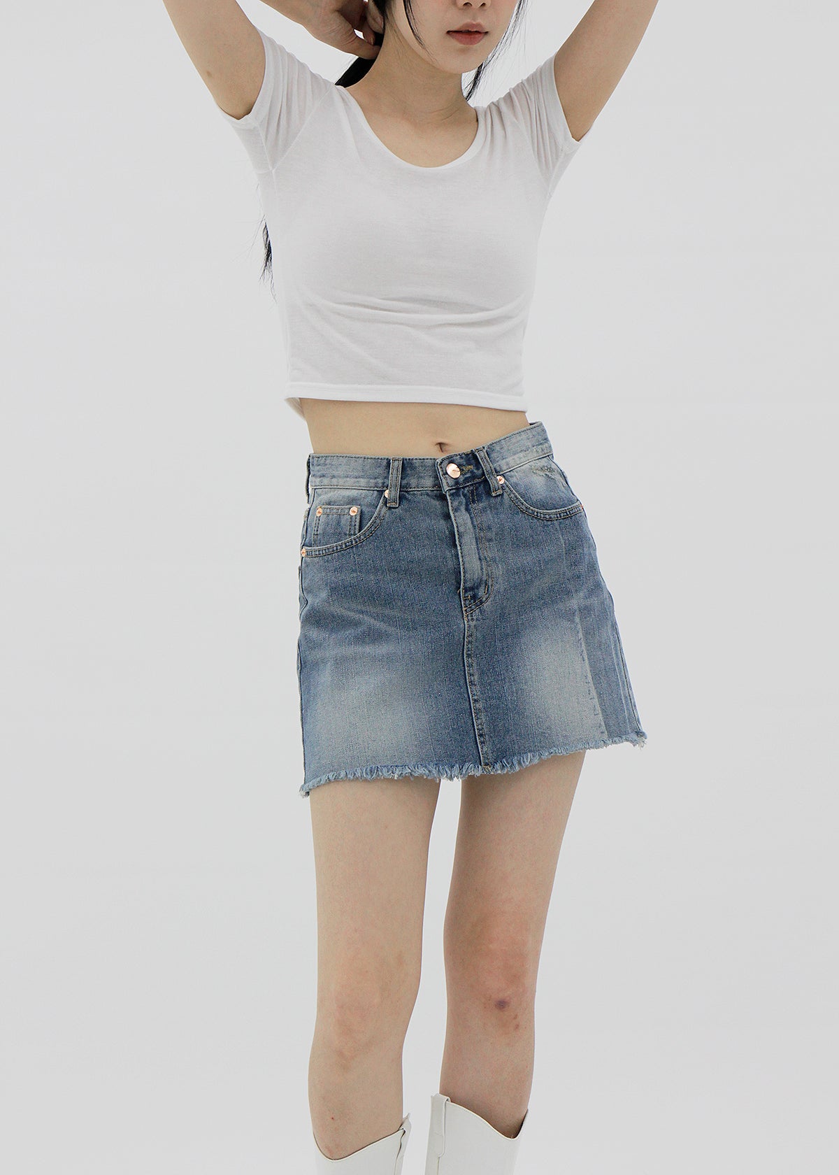 no.0010 Y2K Mini Denim Skirt