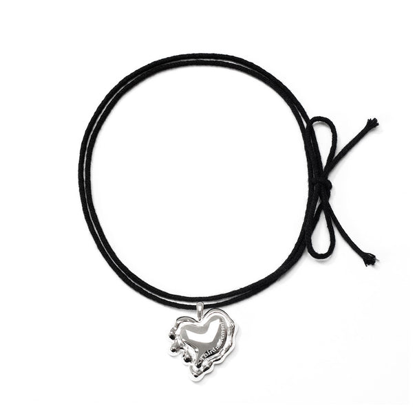 Big Melting Heart String Necklace