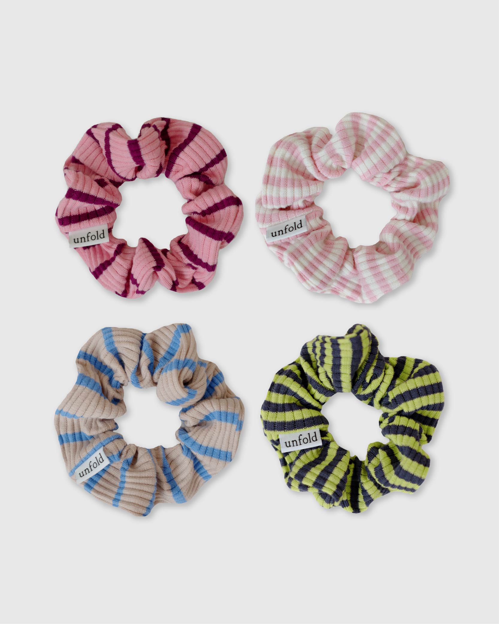 [unfold] Stripe scrunchie (4colors)