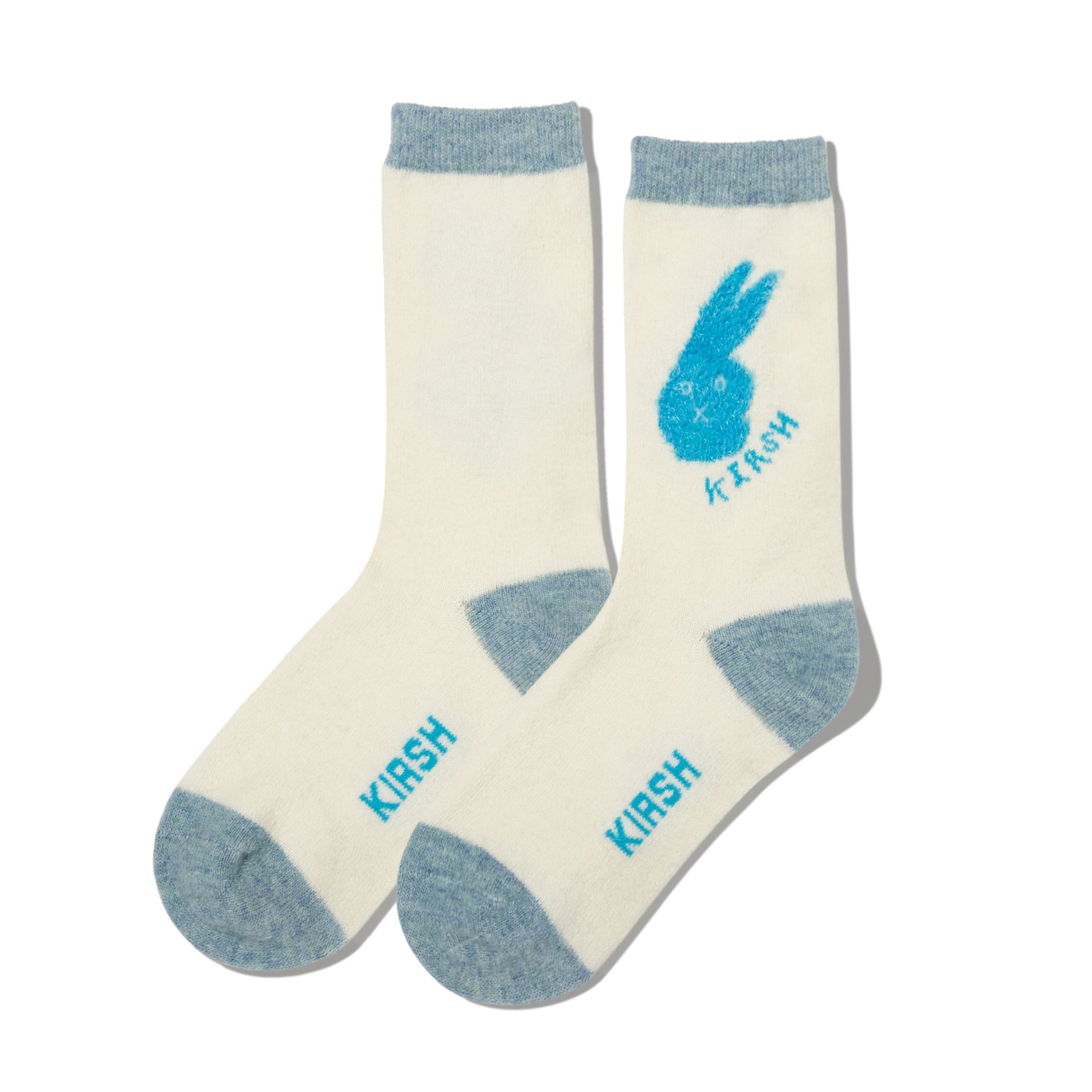 WITTY BUNNY FACE WOOL SOCKS [LIGHT BLUE]