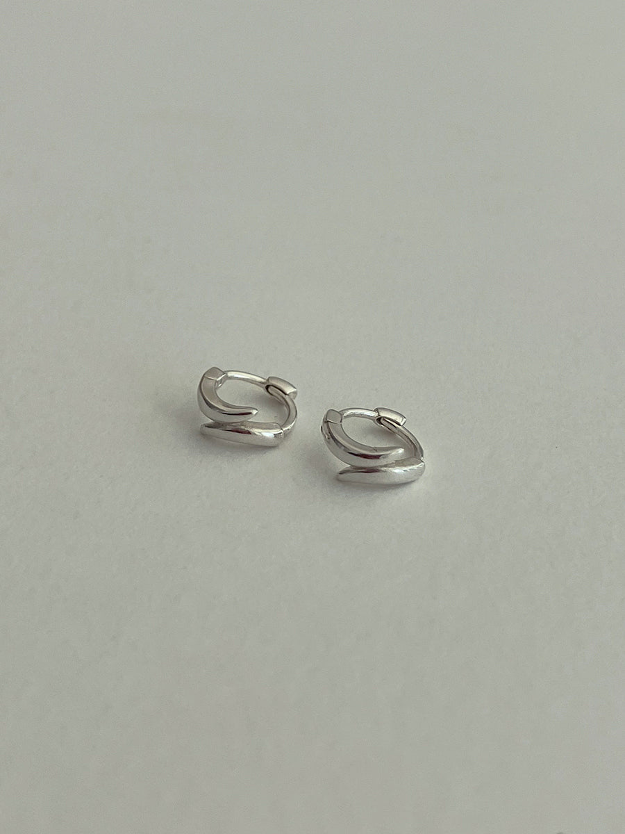 [92.5silver] swirl one-touch earrings (mini)