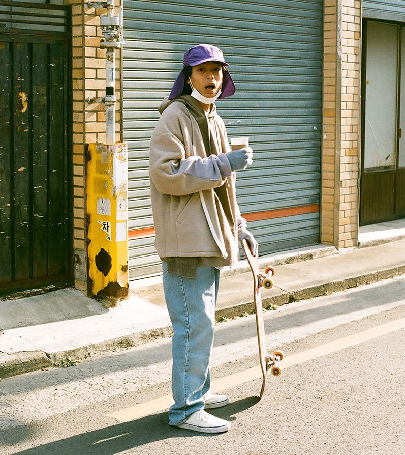 Double Face Fleece Cardigan / Olive Beige