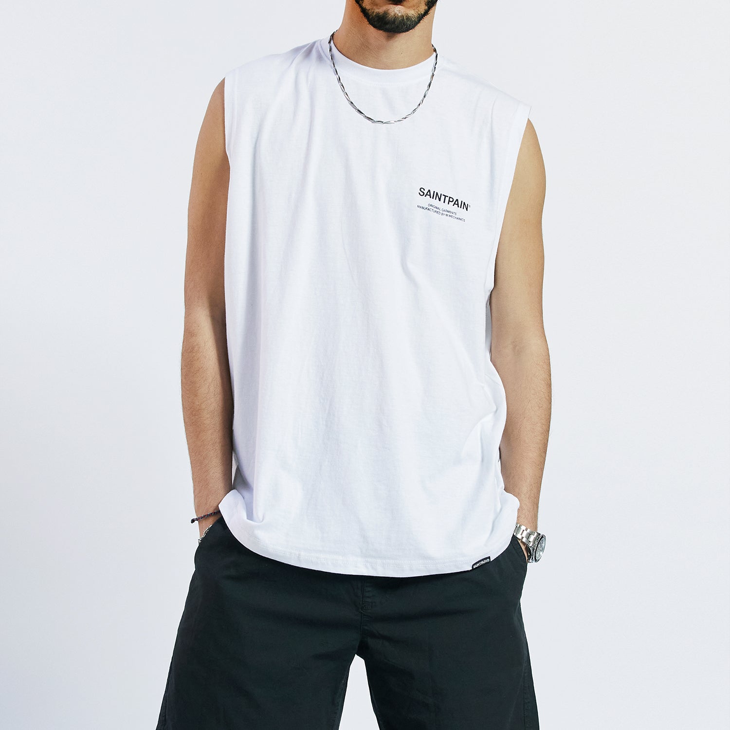 SP VRTN LOGO SLEEVELESS-WHITE