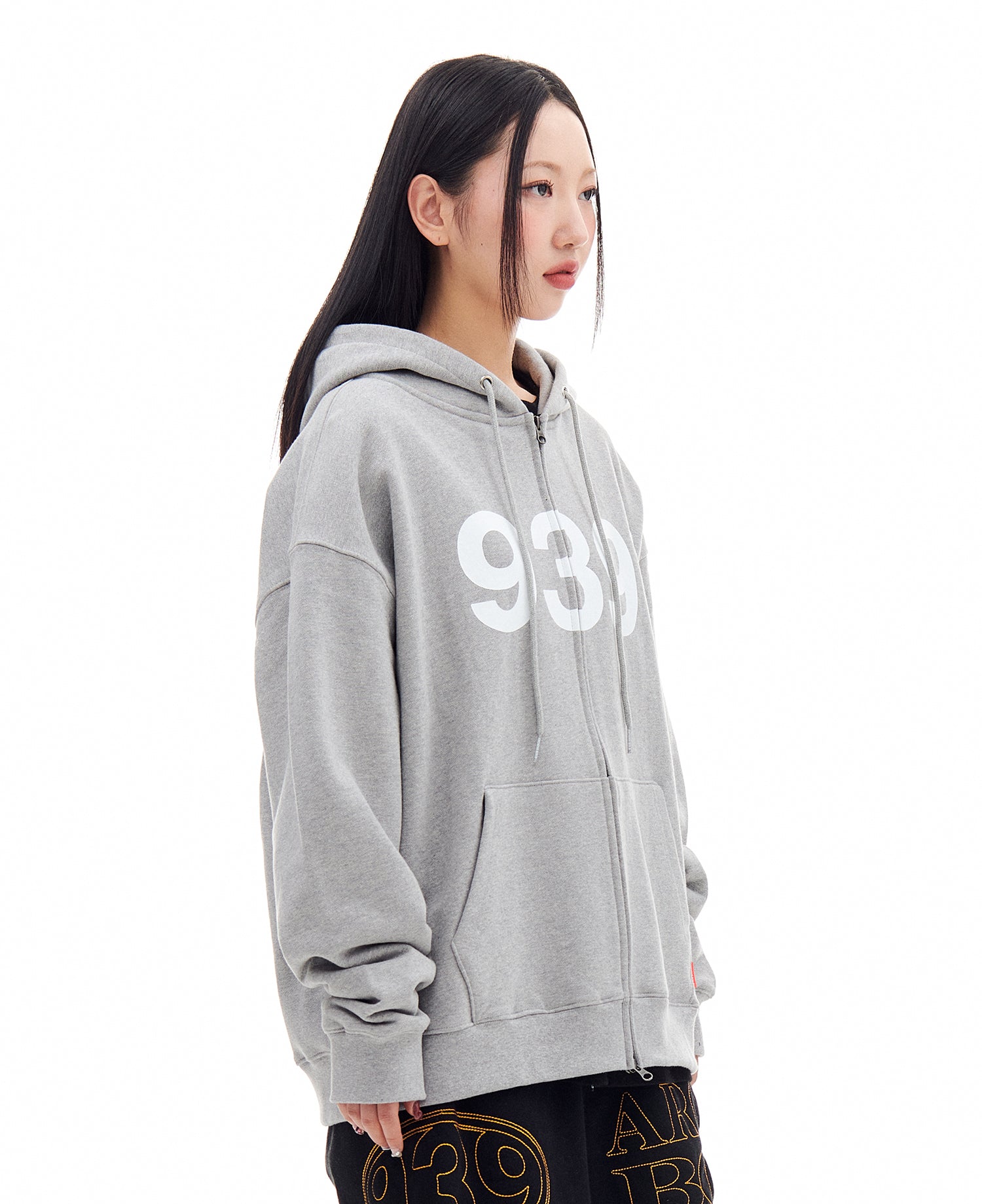 939 LOGO HOOD ZIP-UP (GRAY)